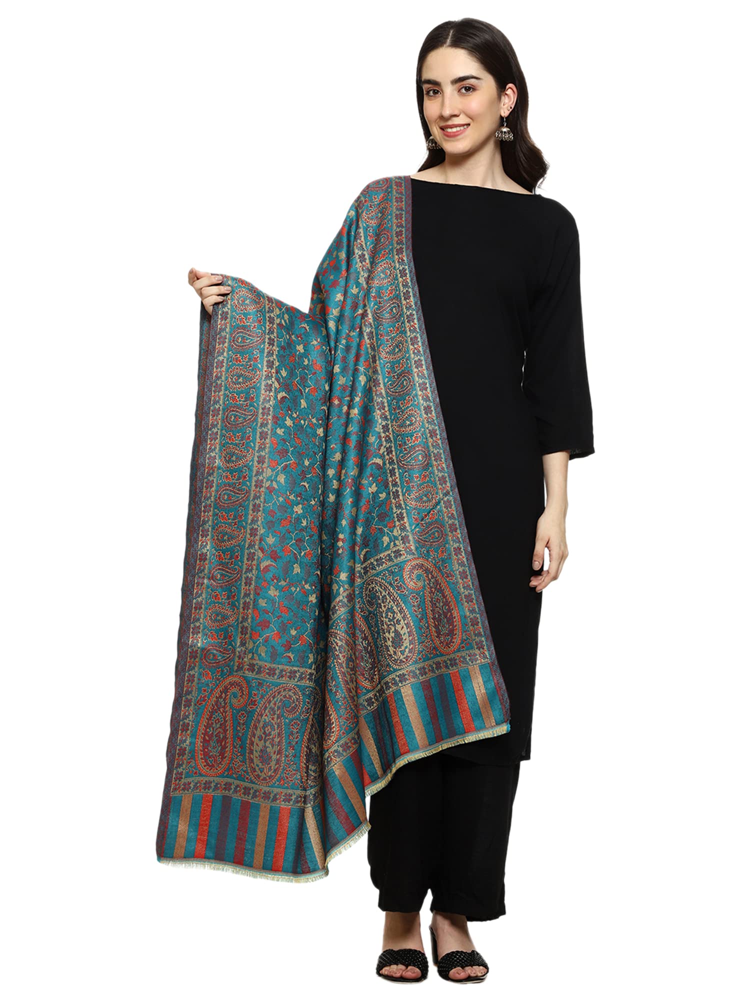 Weavers Villa Kashmiri Woven Acro Wool Shawl for Women