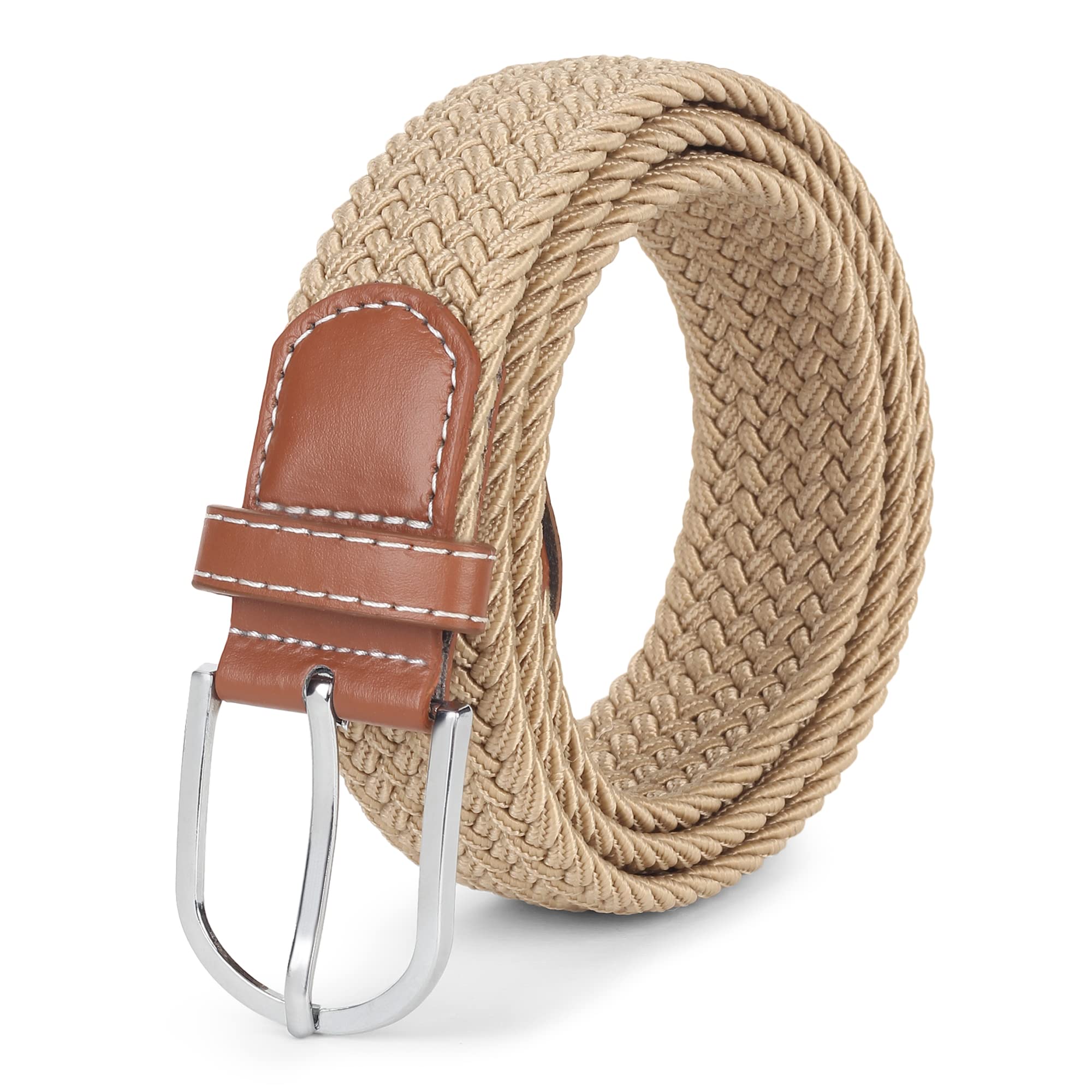 ZORO Woven Fabric Stretchable Belt for Men & Women - Beige