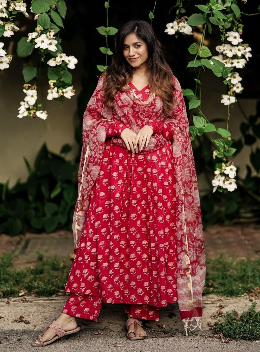 KLOSIA Women Printed Anarkali Kurta Set - Image 3