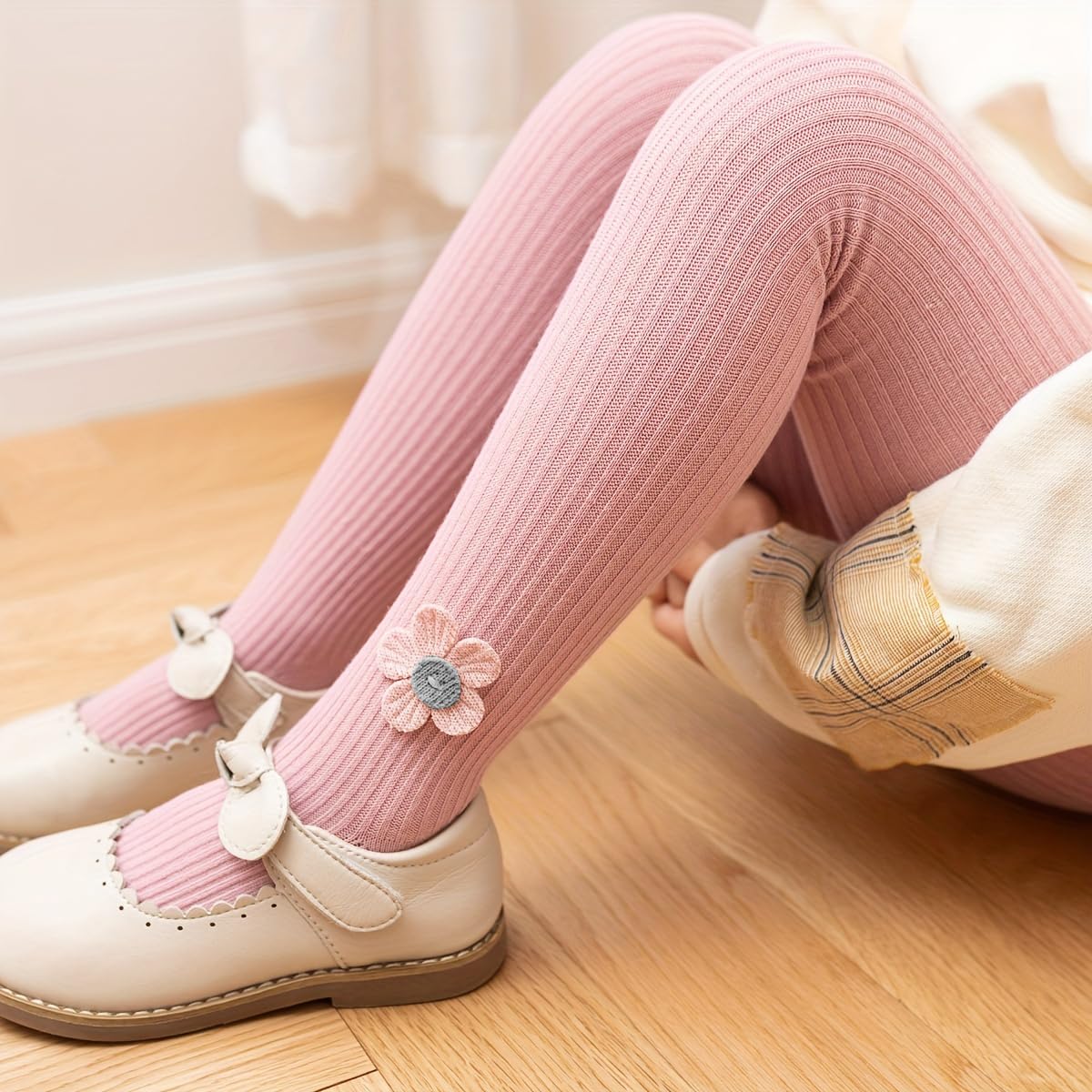 SYGA Girls Soft Cotton Leggings - Pink - Image 2