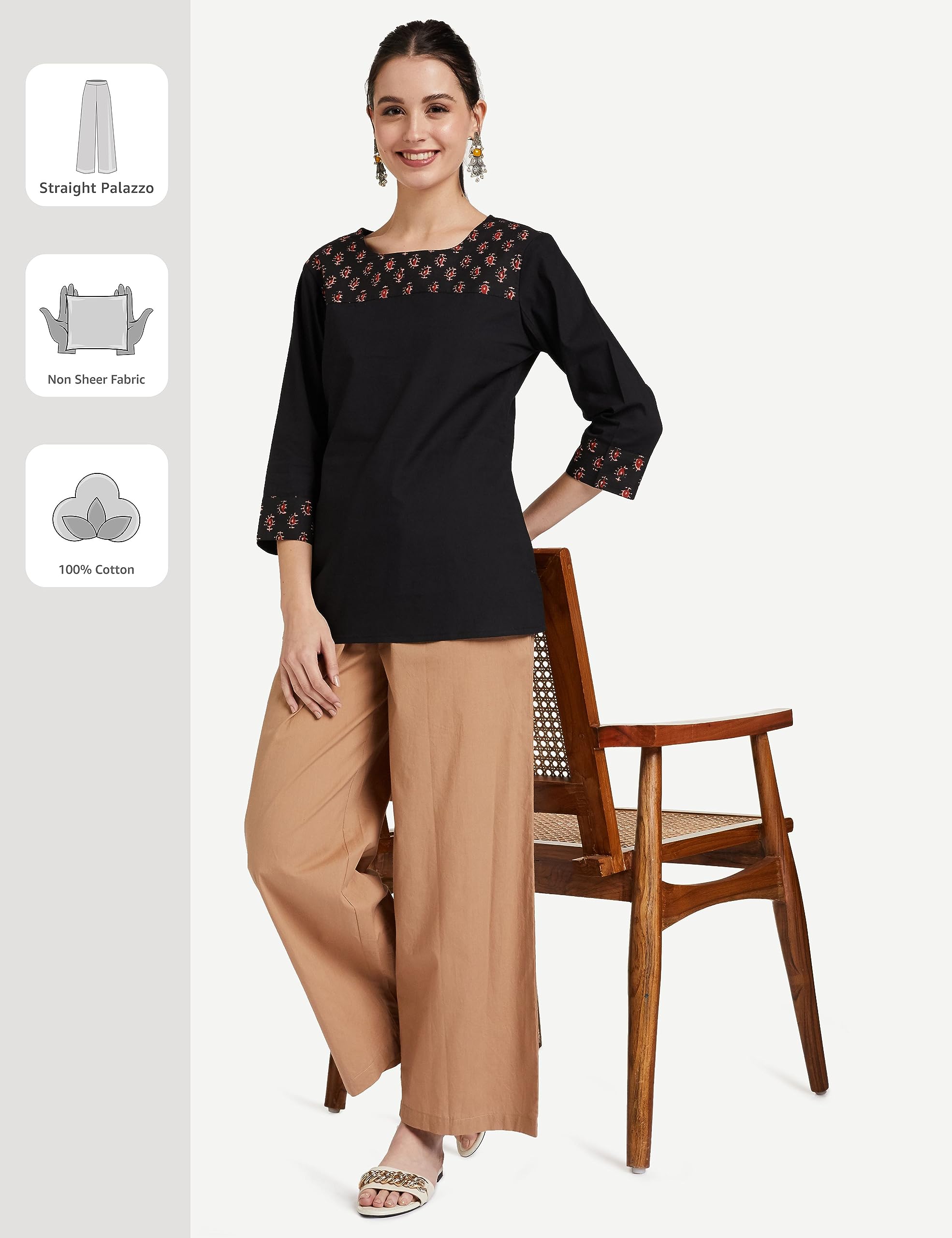 Myx Women's Cotton Palazzo - Cuban Sand - Image 3