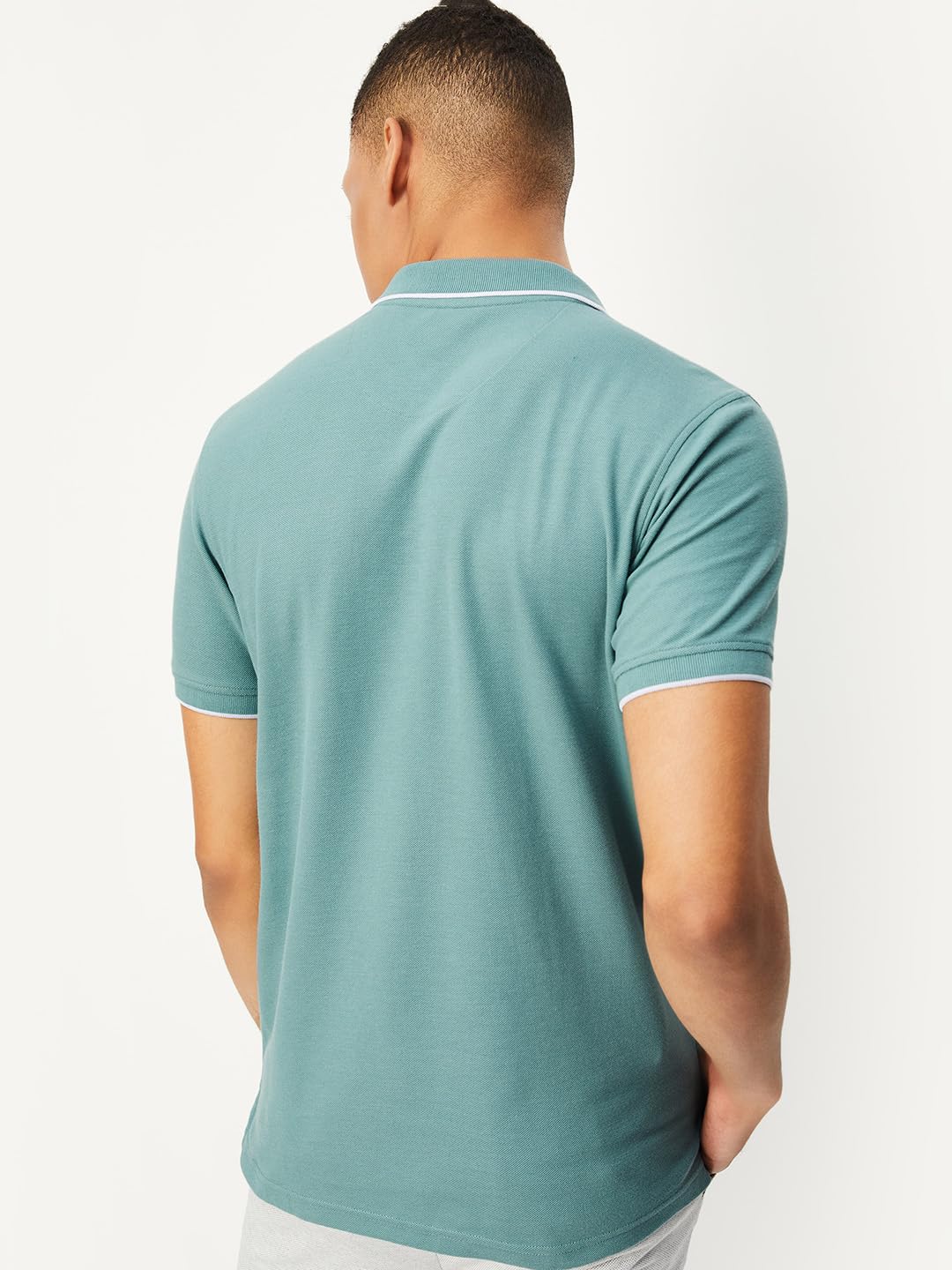 max Men Polo Neck T-Shirt - Aqua - Image 5