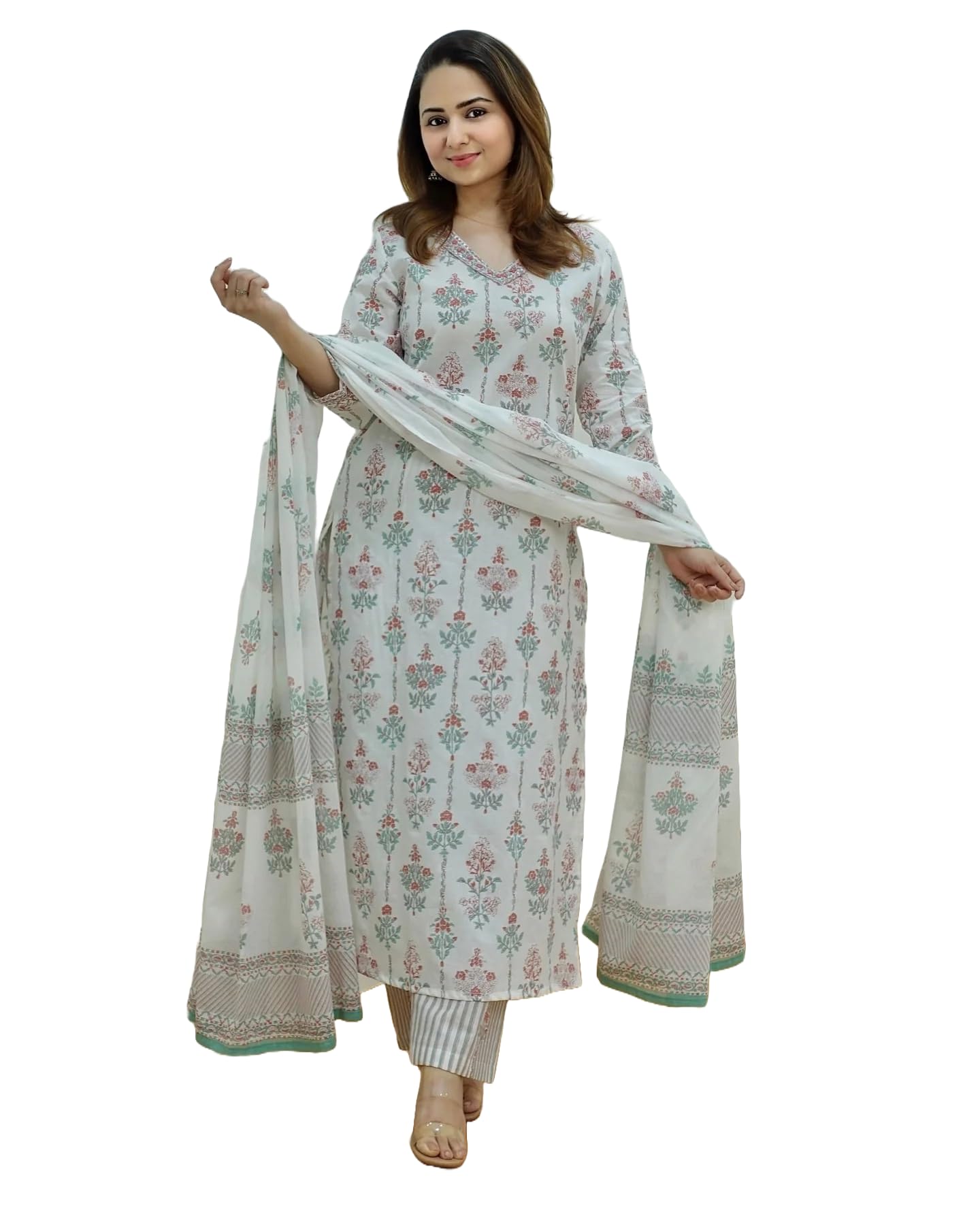KLOSIA Women Printed Kurta Pant with Dupatta Set