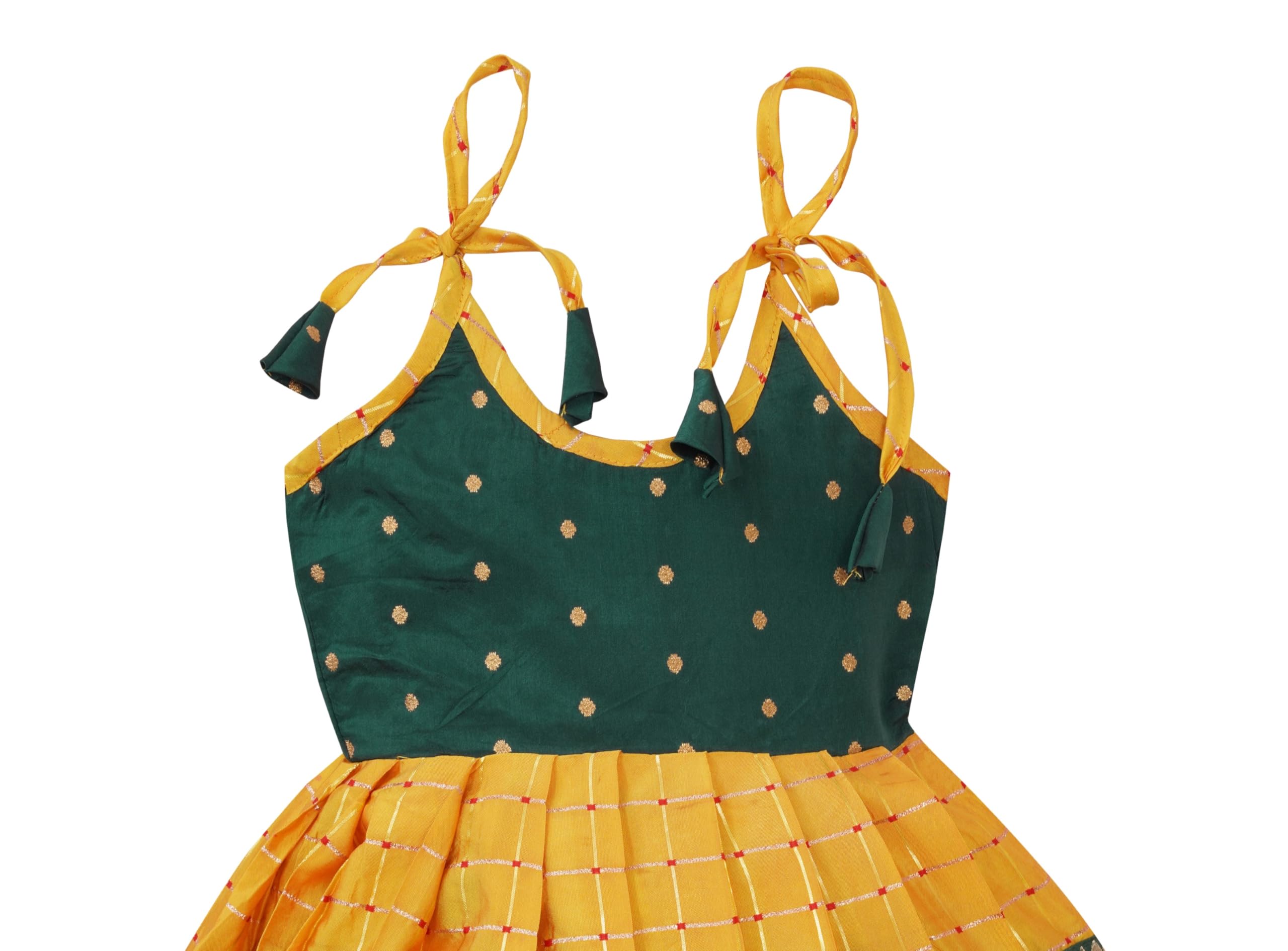 PW PLATYPUS WORLD Baby Girl Pattu Pavadai Silk Frock - Multicolor - Image 2