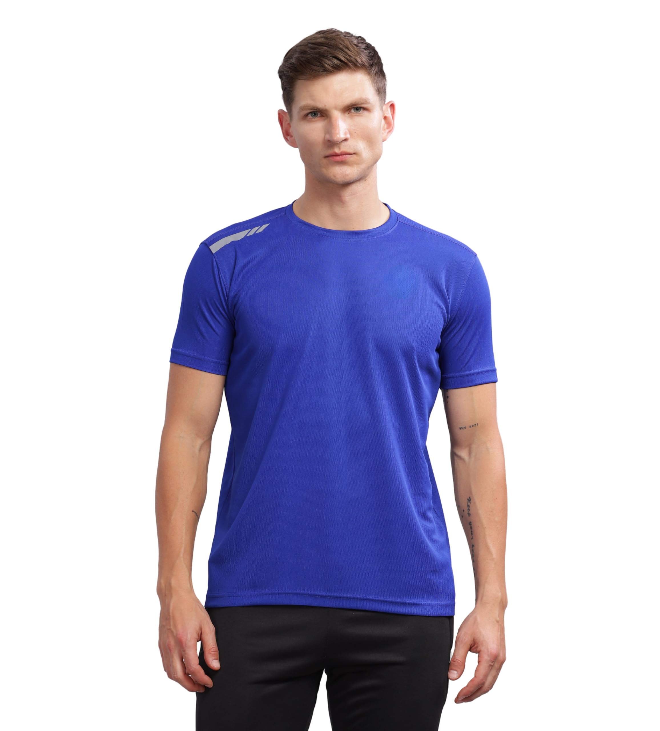 NAVYCUT Royal Blue Quick Dry T-Shirt for Men