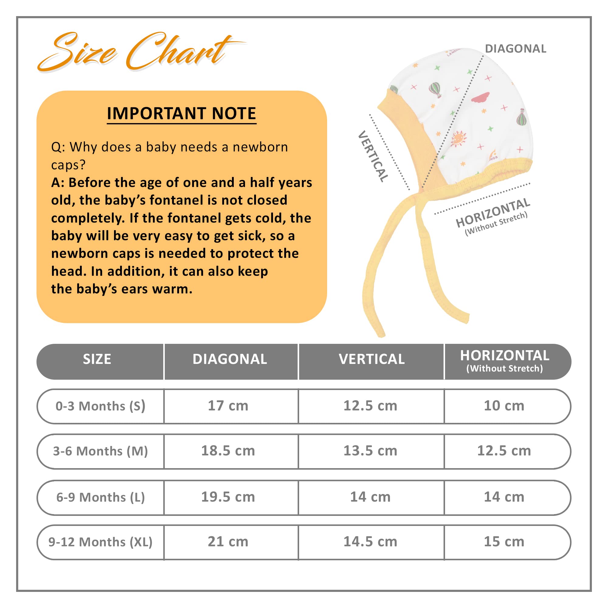 CUTE LANDINGS New Born Baby Soft Hosiery Cotton Cap Set - Image 5