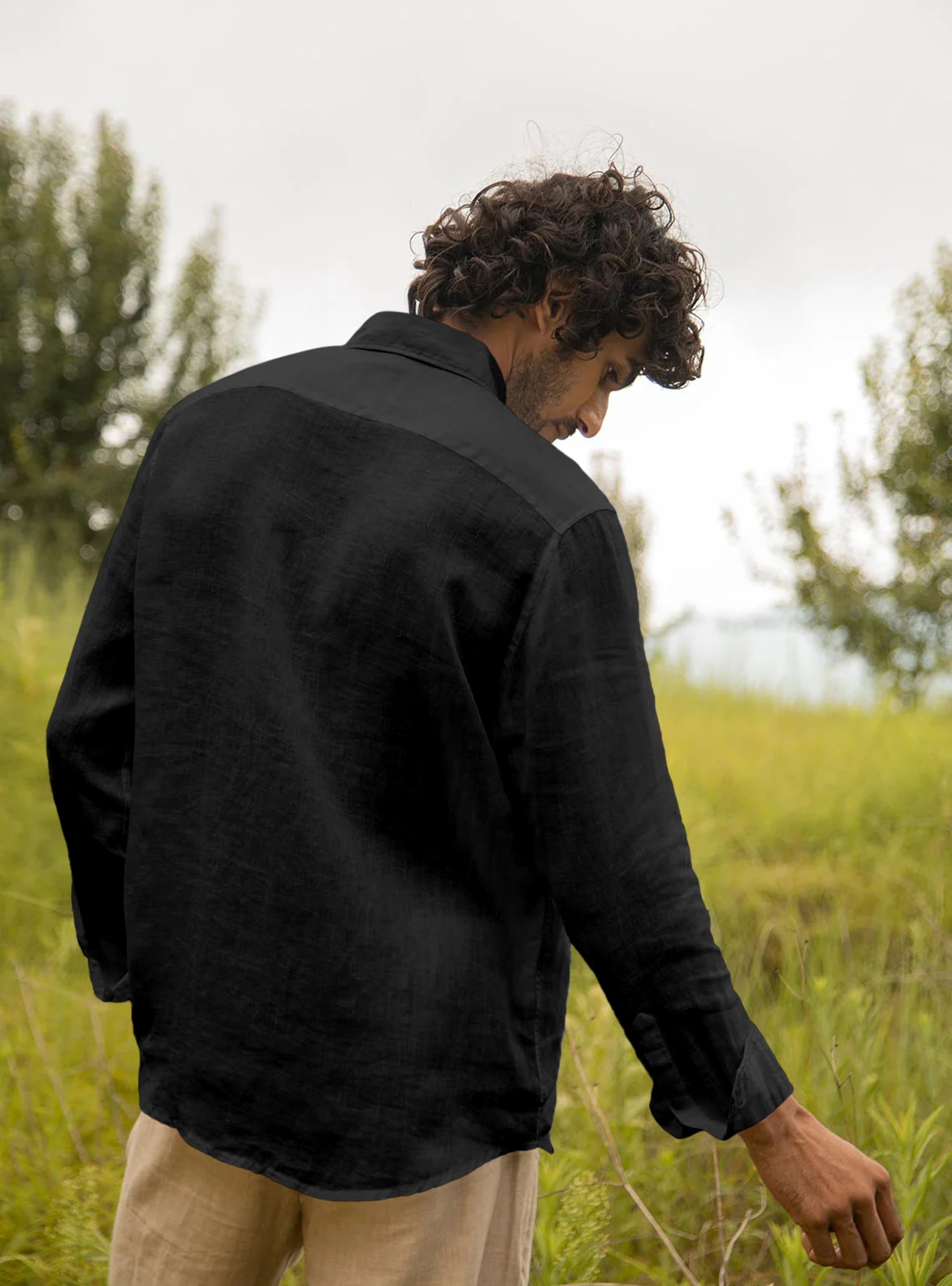 NexaFlair Men's Solid Linen Cotton Shirt - Image 2