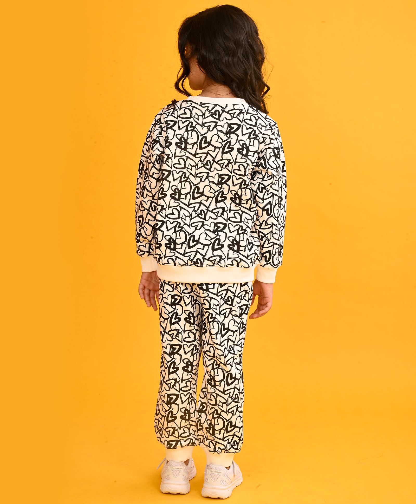 ANTHRILO Girls Black Fleece Sweatshirt Set - Image 3