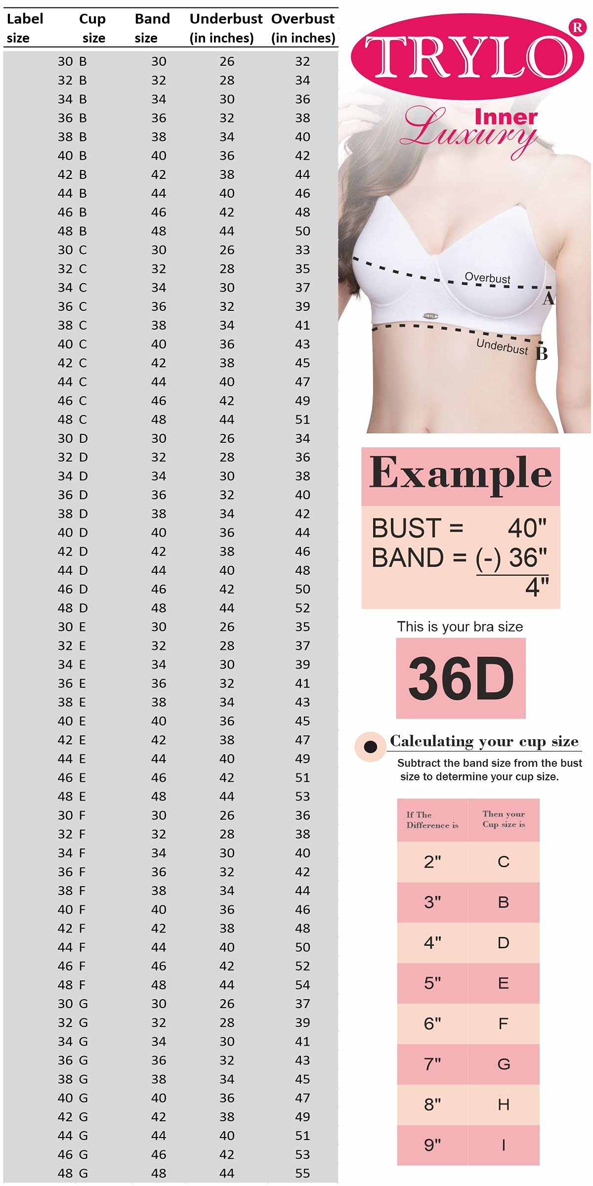 TRYLO Women's Non-Wired Bra - Black - Image 5