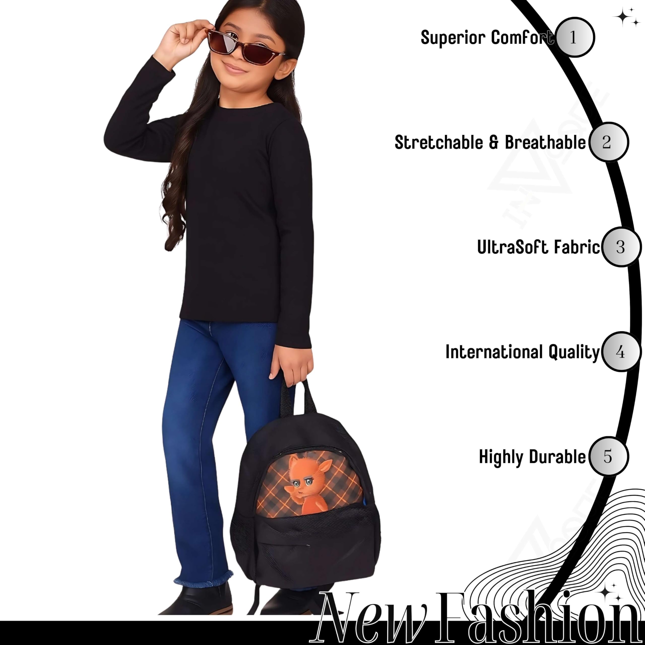 GarbGlide Kids Girls Tshirt Full Sleeves Natural Cotton - Image 2