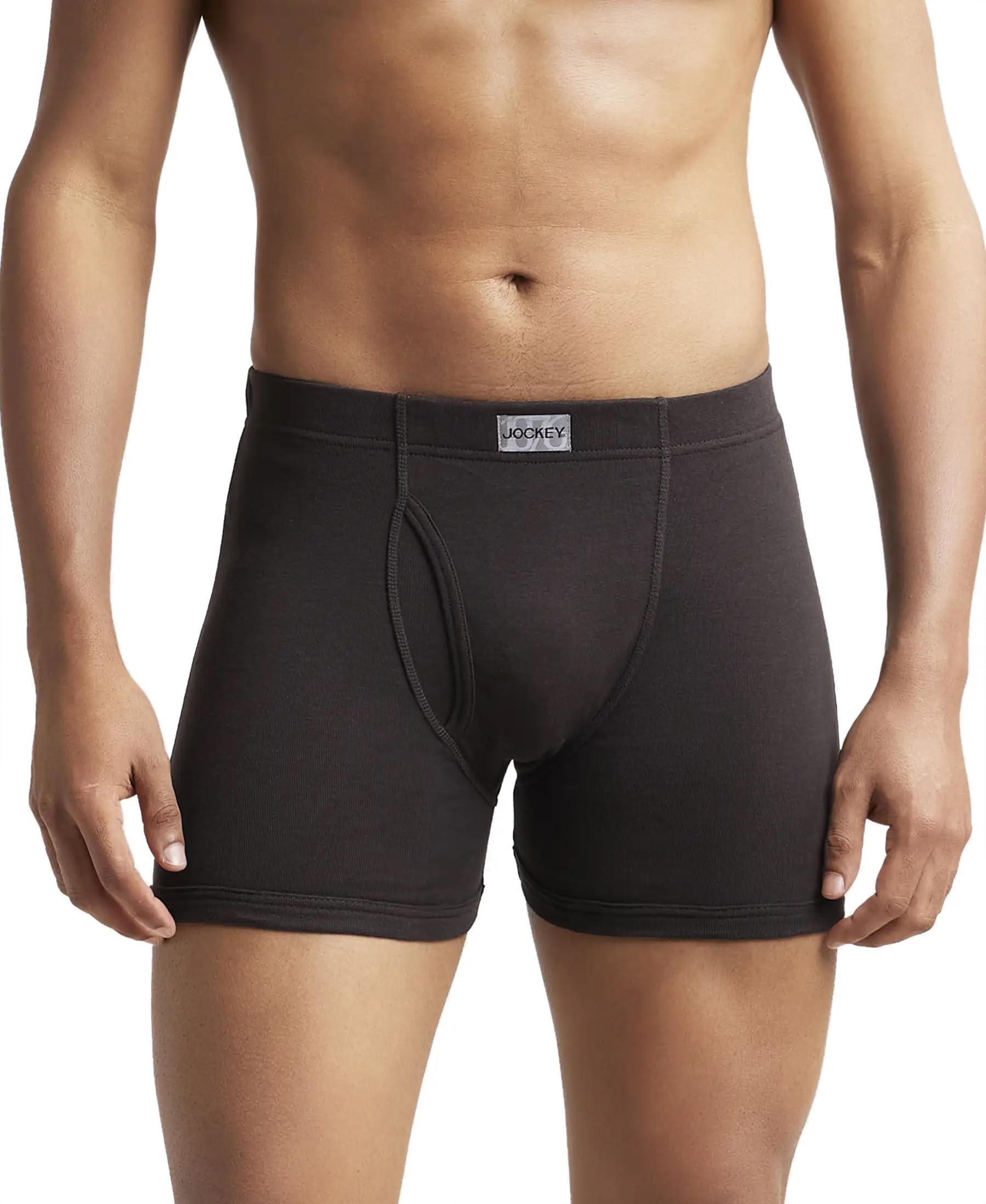 Jockey Men's Brown Cotton Boxer Briefs