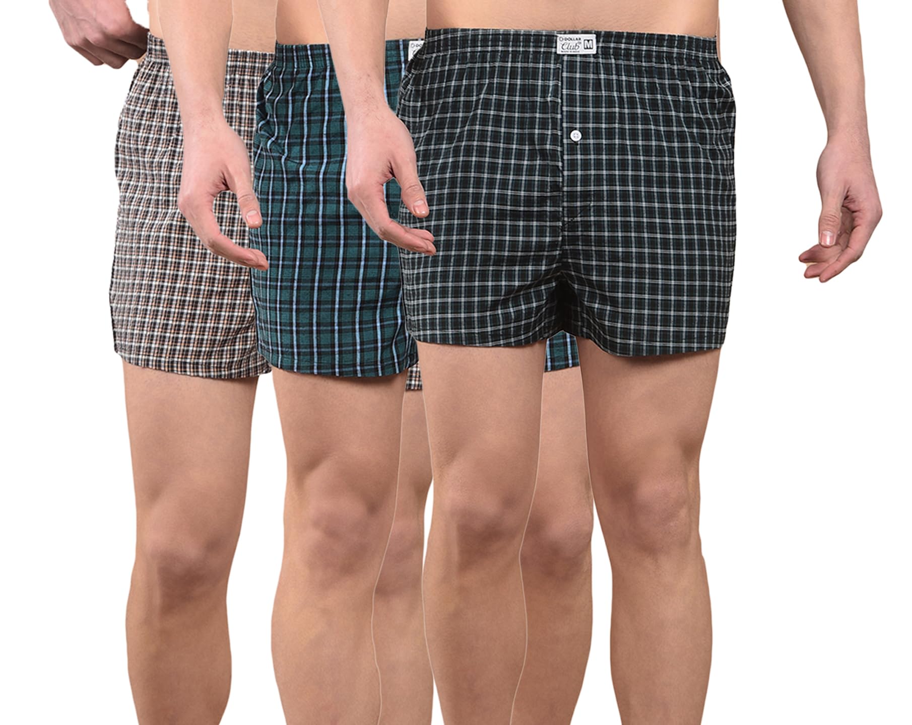 Dollar Men's Cotton Checkered Boxers