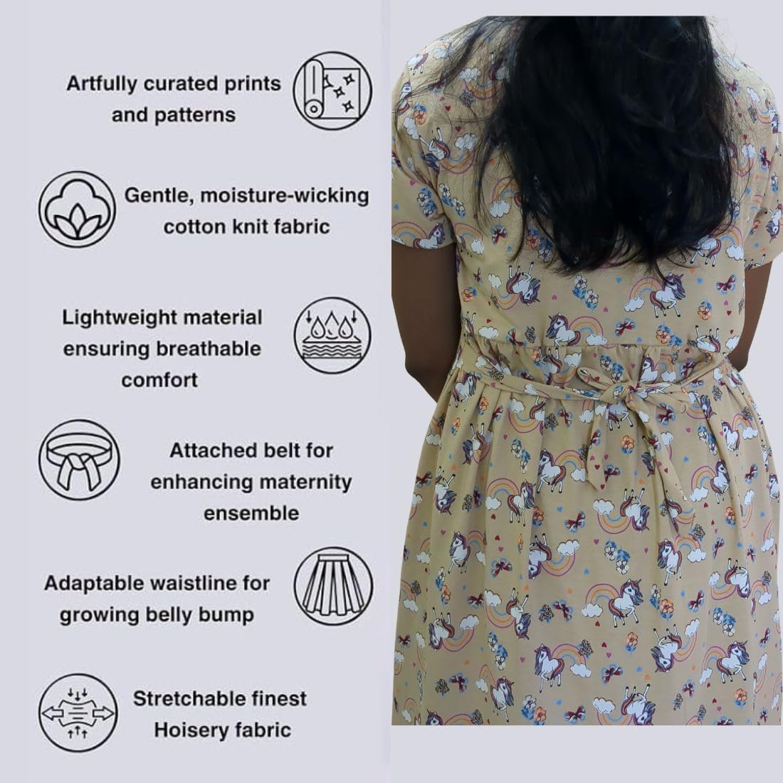 Zero Women's Maternity Nighty Dress - Beige - Image 3