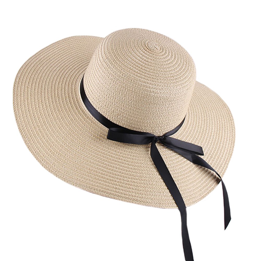 Itopfox Women's Straw Sun Hat - Beige - Image 4