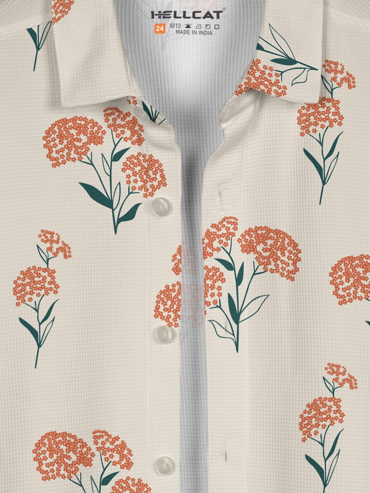 HELLCAT Beige Printed Casual Shirt for Boys - Image 4