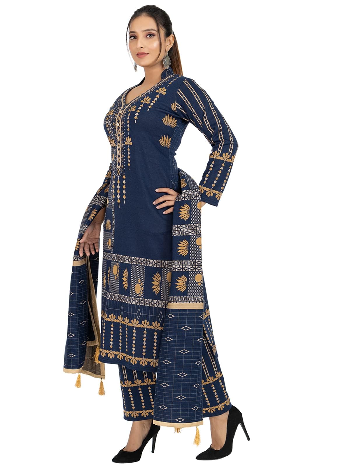Rosary Women's Woollen Jacquard Kurta Set - Image 5