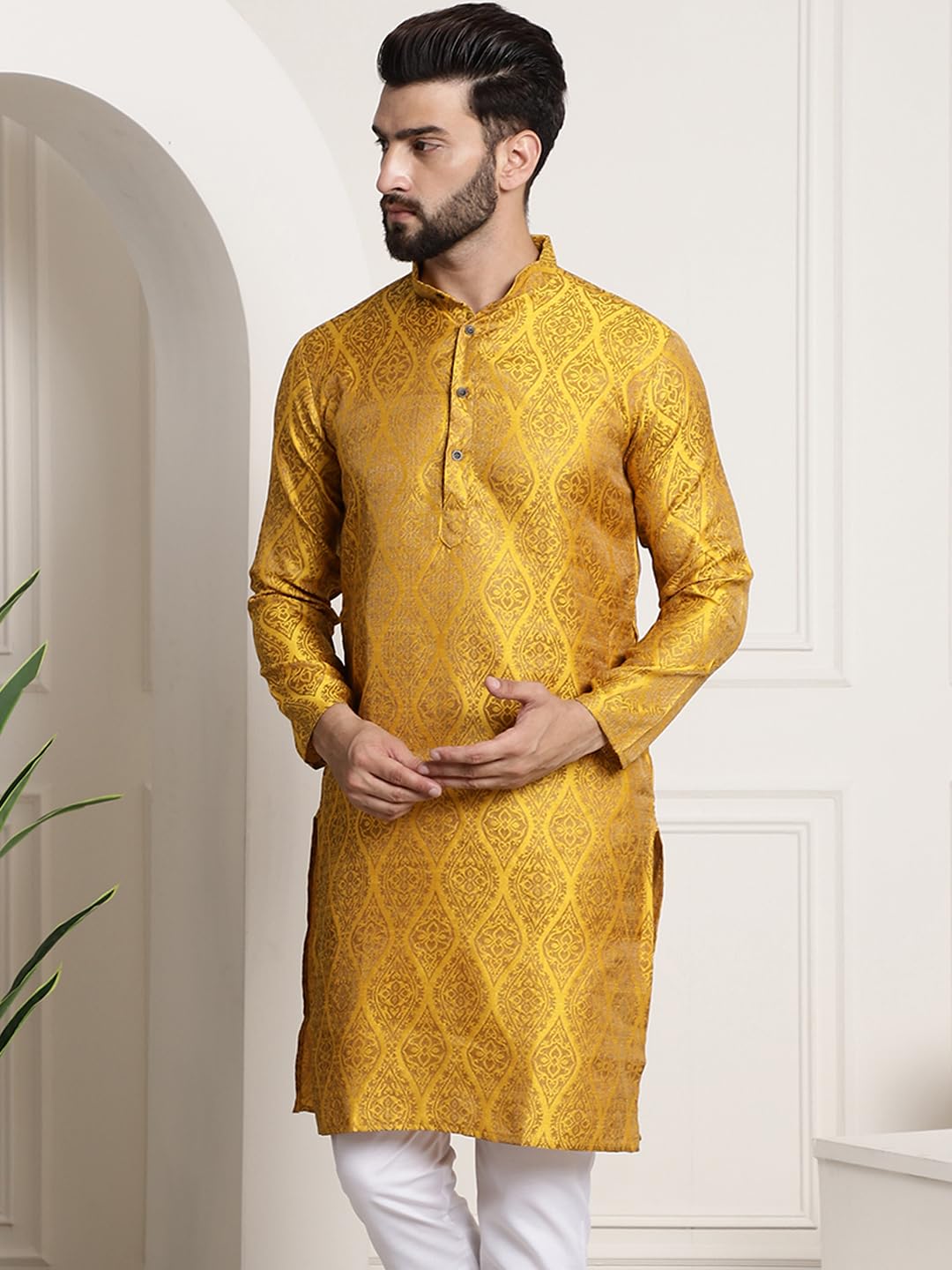 SOJANYA Men's Kurta - Mustard - Image 3