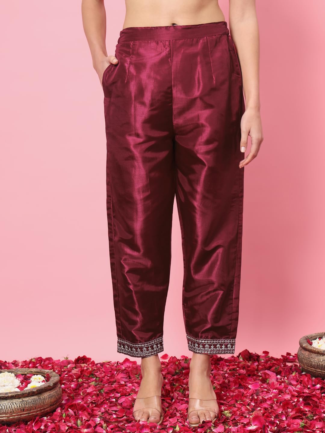 VredeVogel Silk Blend Kurta Pant Set for Women - Image 5