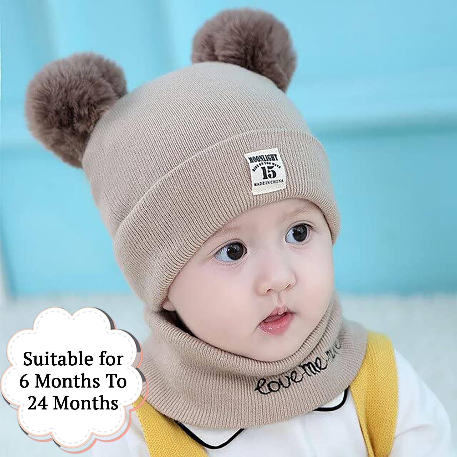 SYGA Unisex Baby Knit Cap - Beige - Image 2