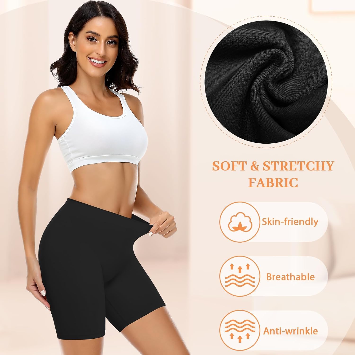 HSR Seamless Black Shapewear Boyshorts for Women - Image 3