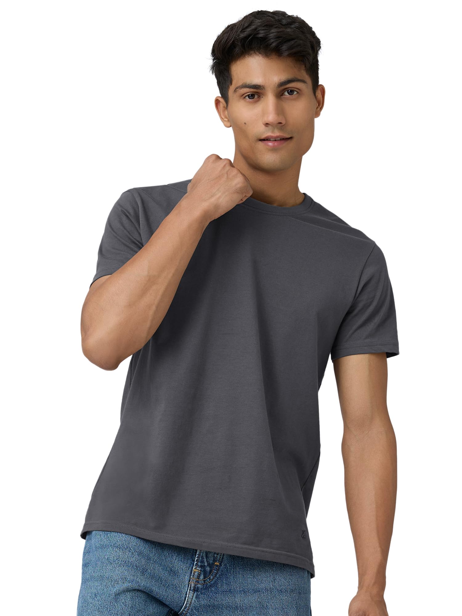 XYXX Men's Solid T-Shirt - Dark Grey