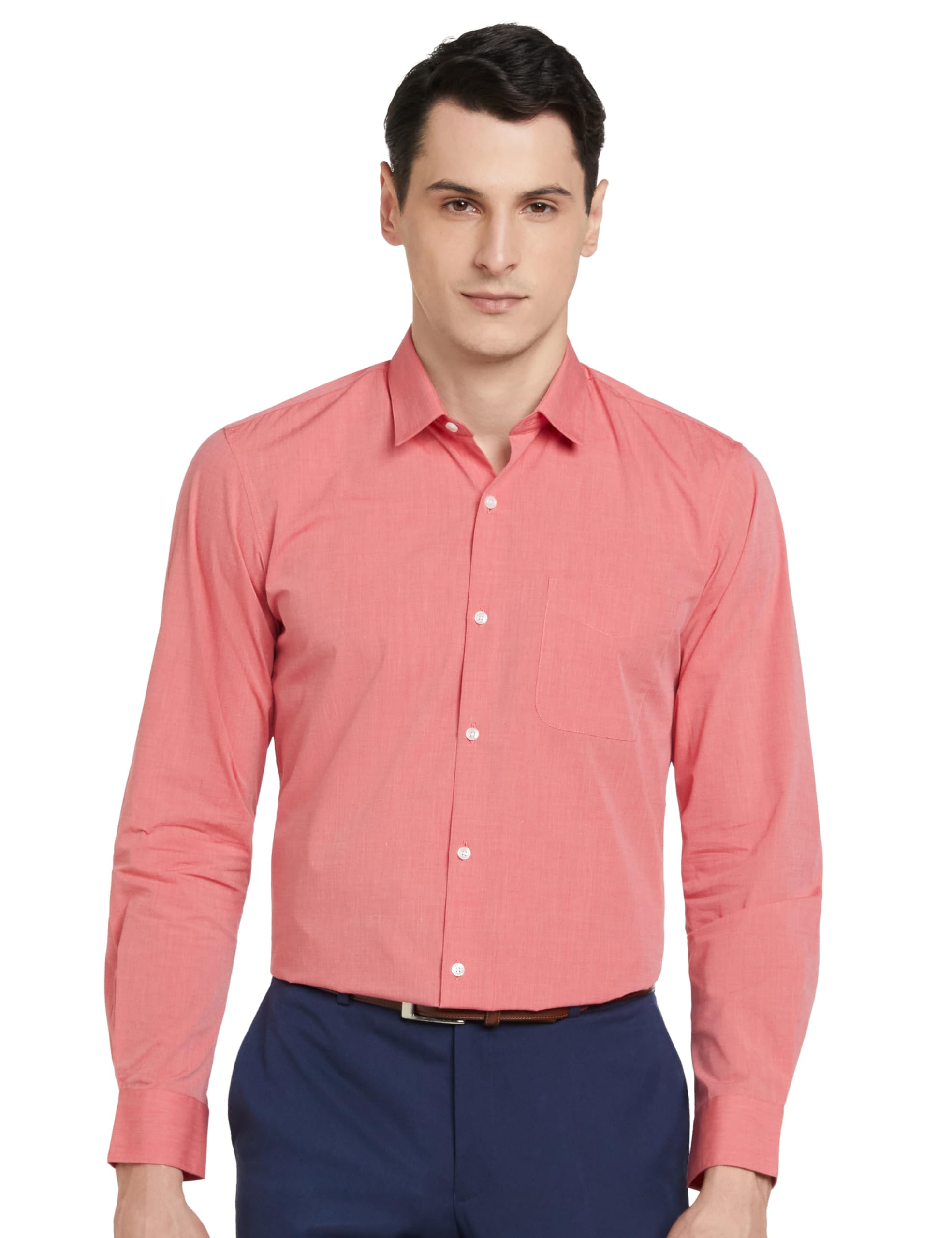 Peter England Men Formal Shirt - Red