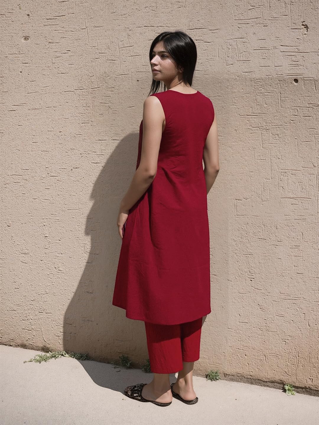 GoSriKi Women's Rayon Embroidered A-Line Kurta - Image 2