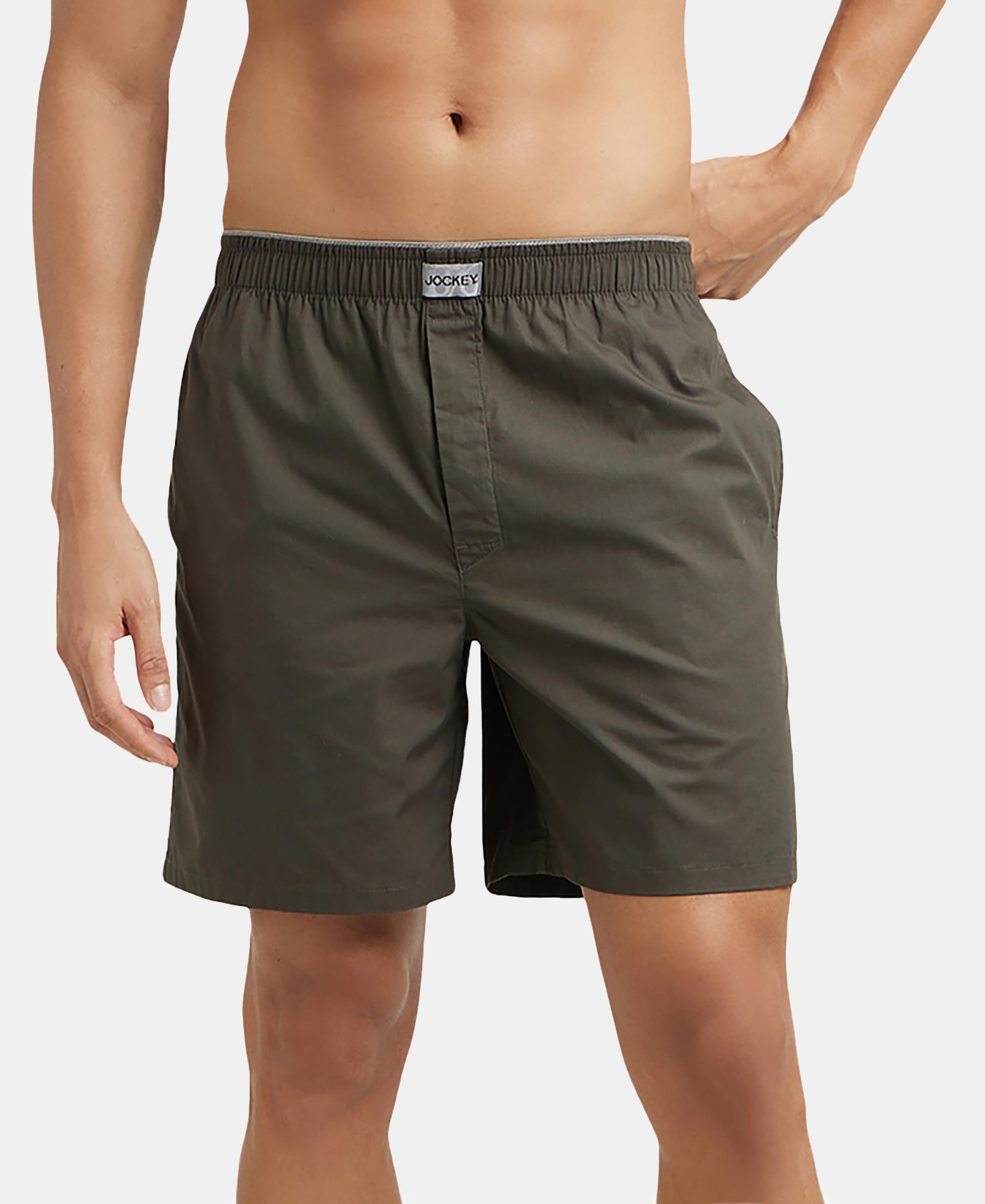 Jockey Men's Boxer Shorts - Deep Olive - Image 5