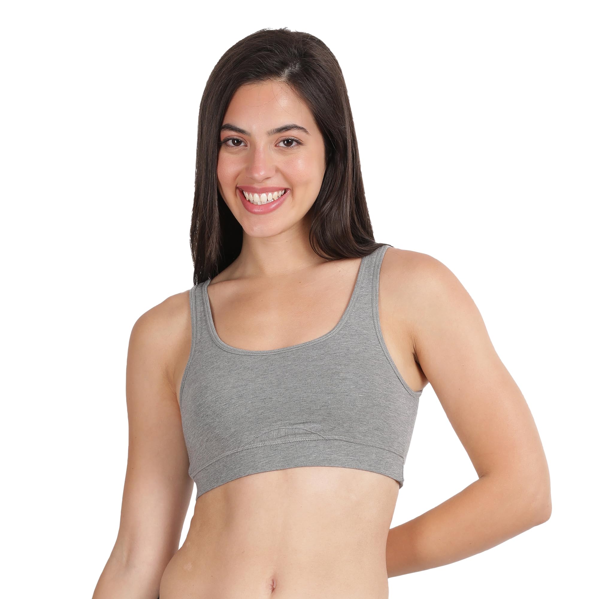 LAVOS Women's Bamboo Cotton Sports Bra - Grey - Image 4