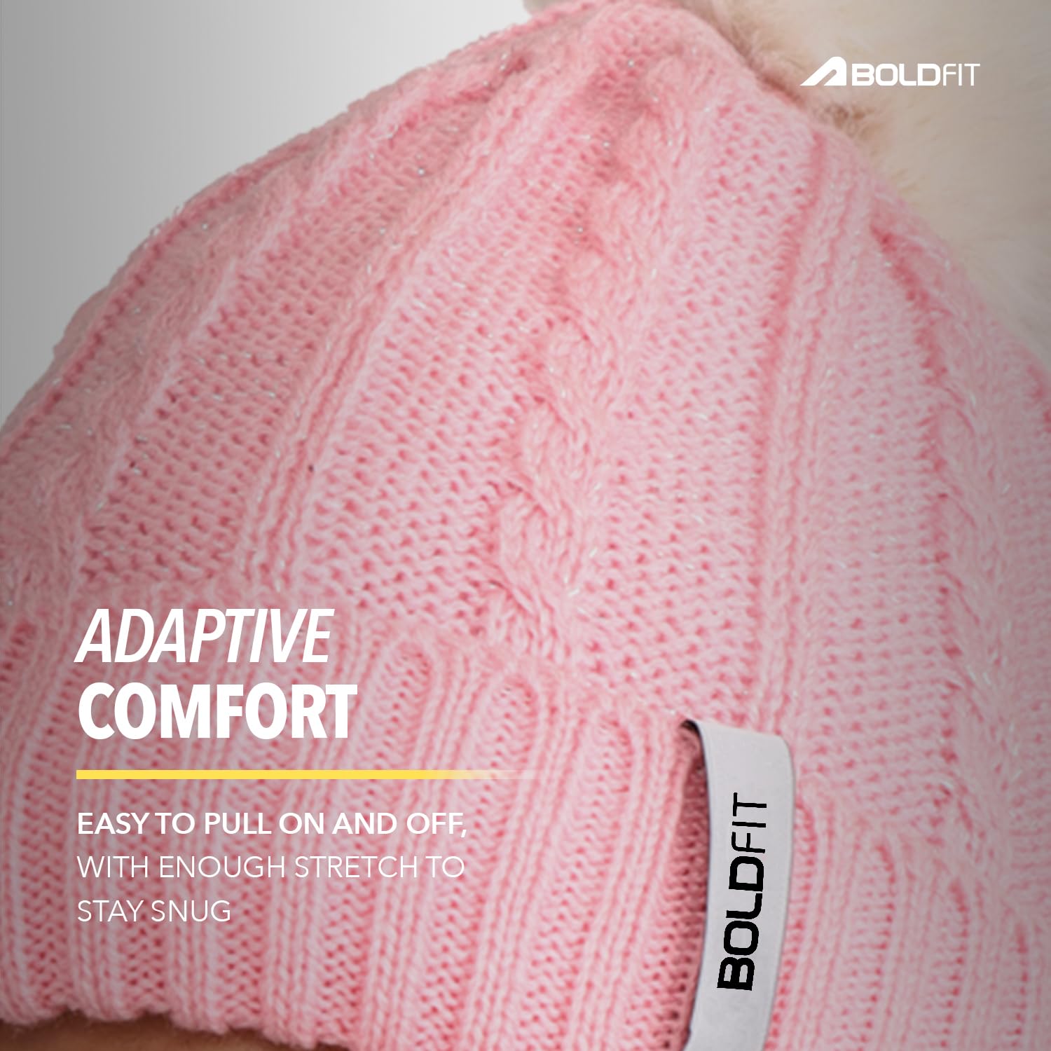 Boldfit Pink Woolen Beanie for Women - Image 5