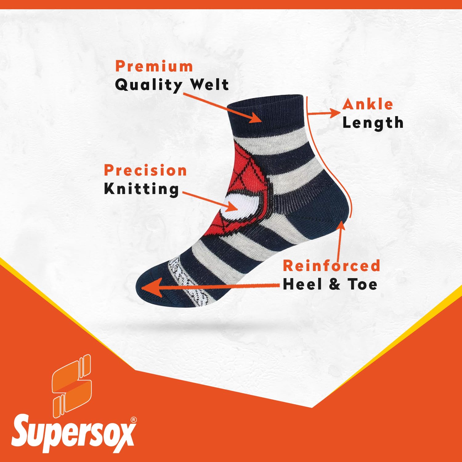 Supersox Disney Avenger Ankle Socks for Kids - Image 4