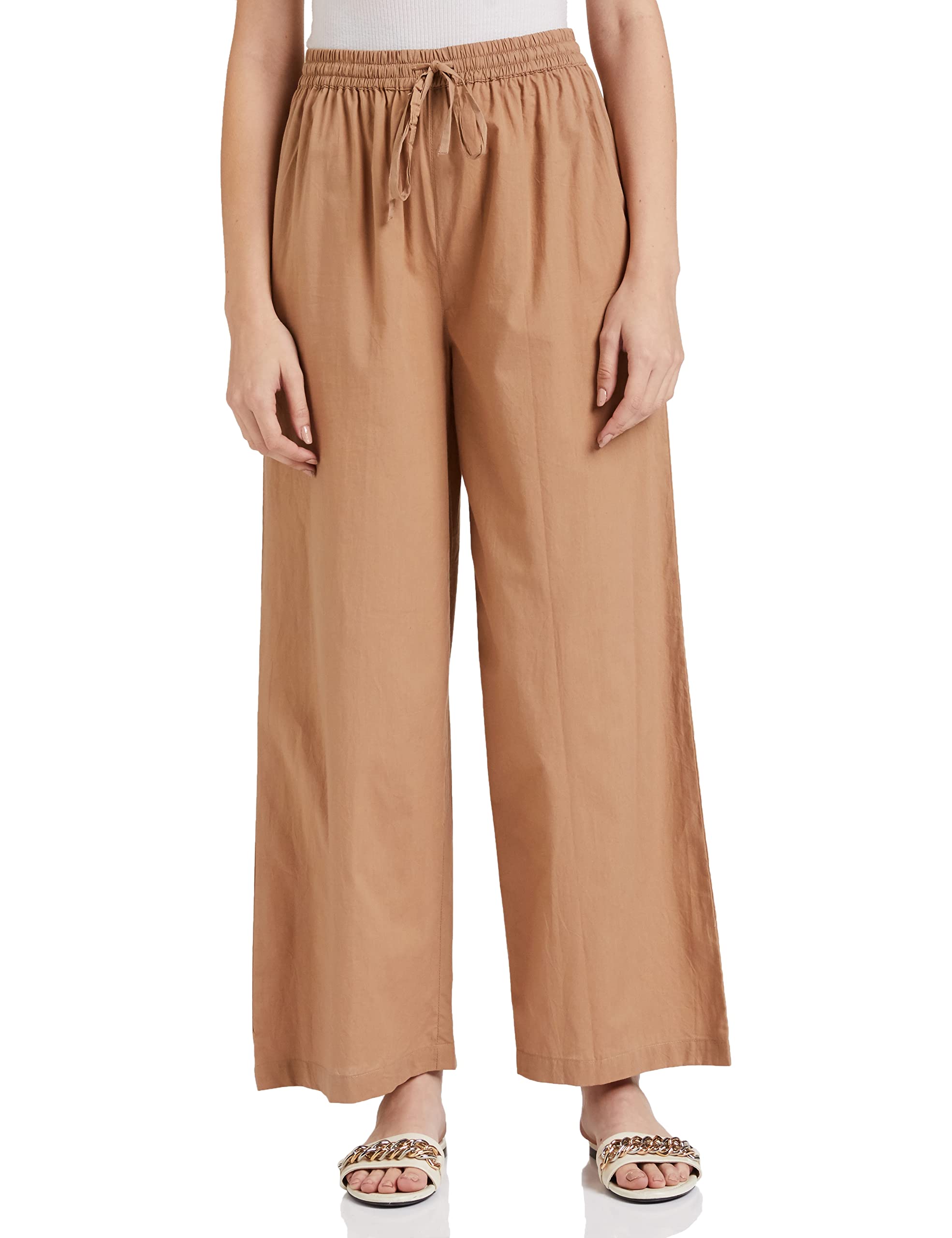 Myx Women's Cotton Palazzo - Cuban Sand