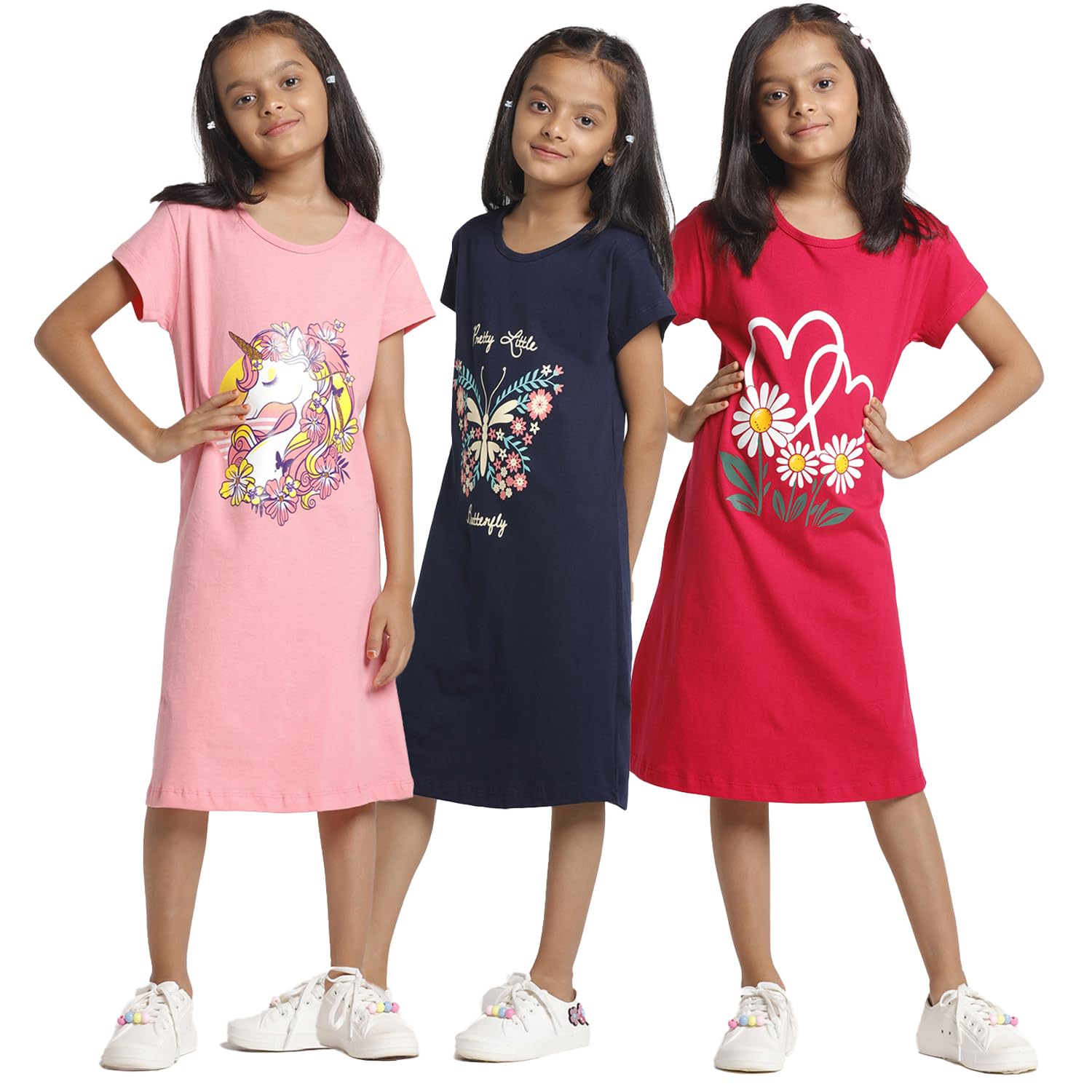 GarbGlide Girls Printed Nightgown