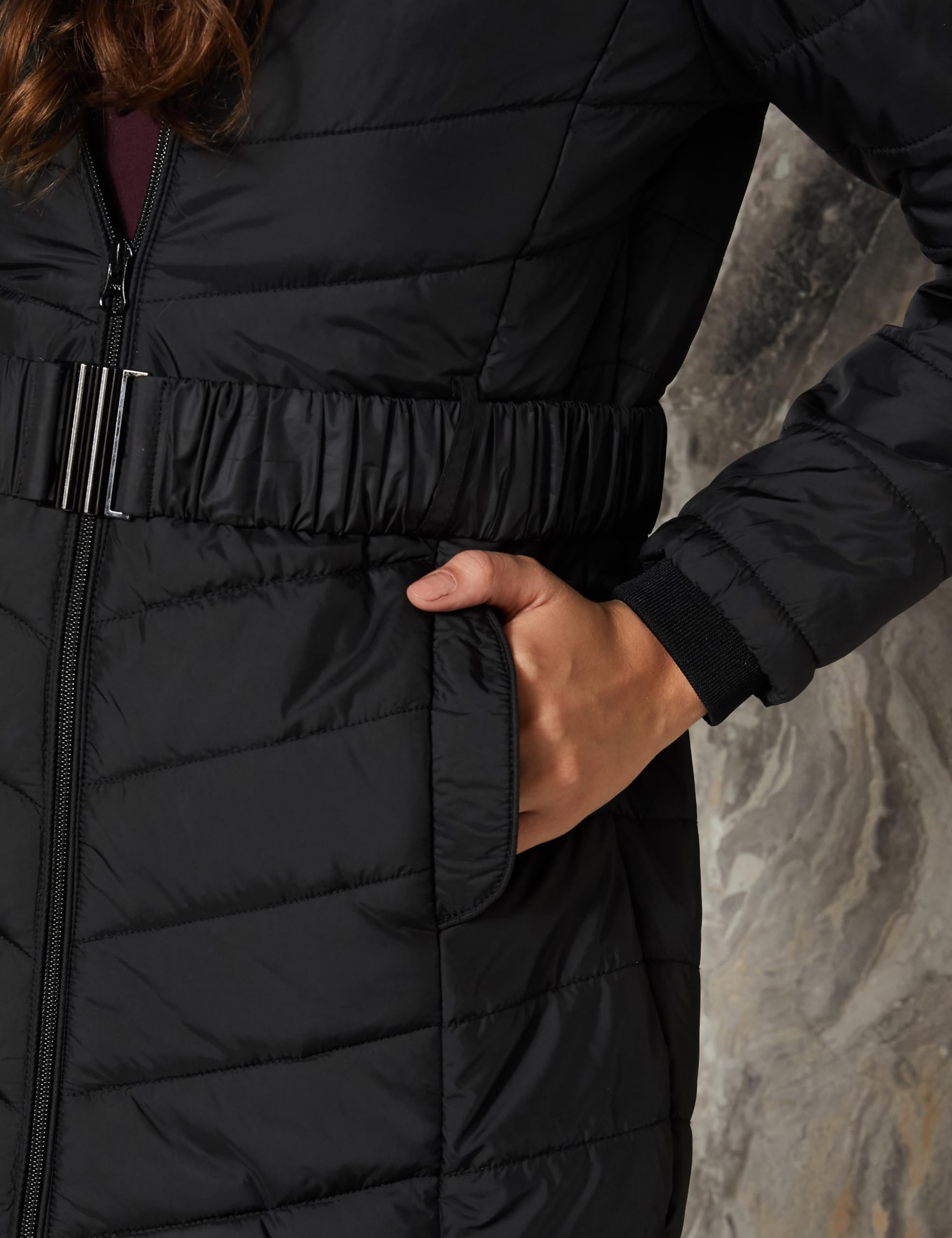 Symbol Women's Quilted Long Parka - Black - Image 5