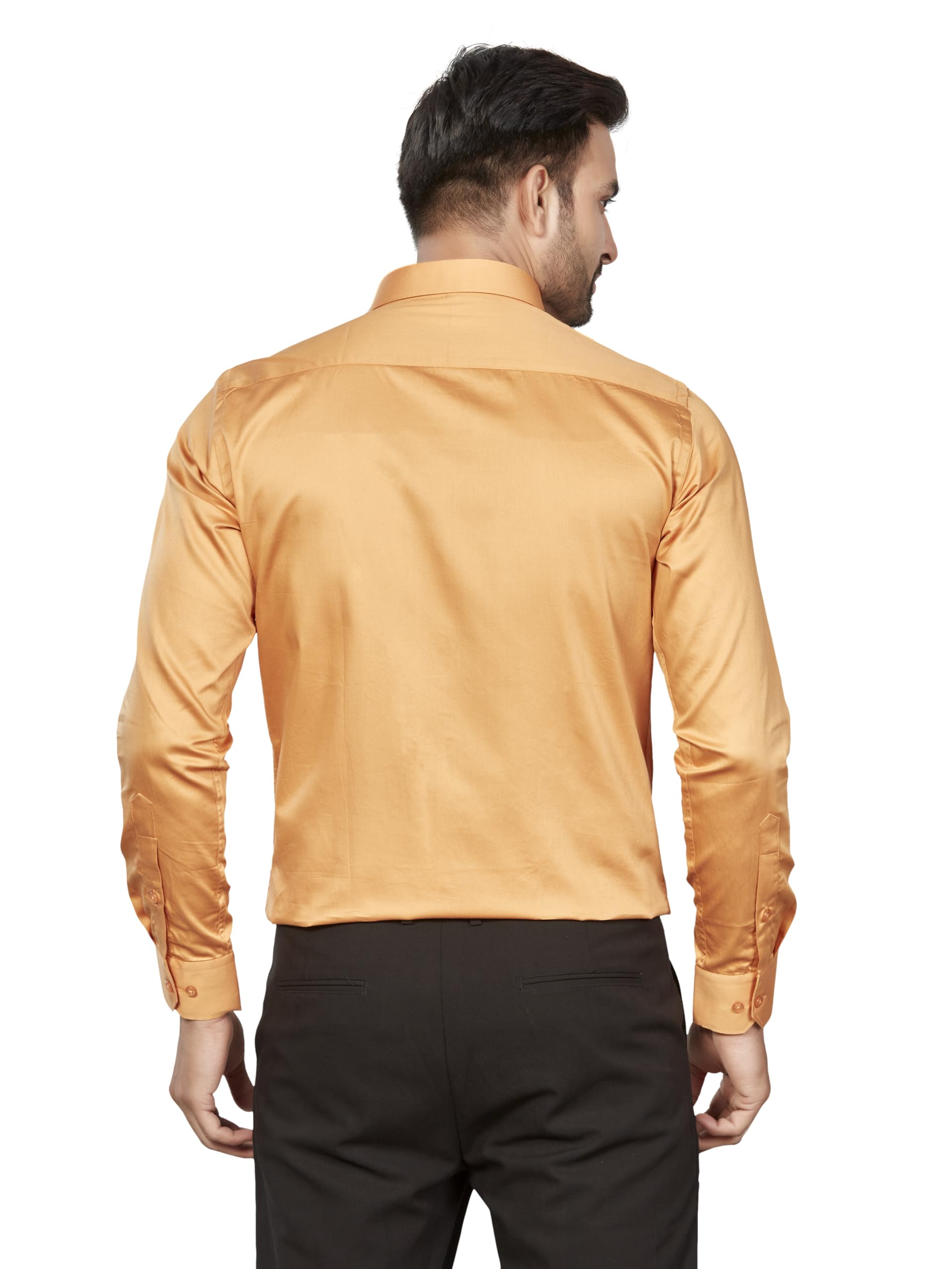 DUKUL Men's Orange Formal Shirt - Image 2