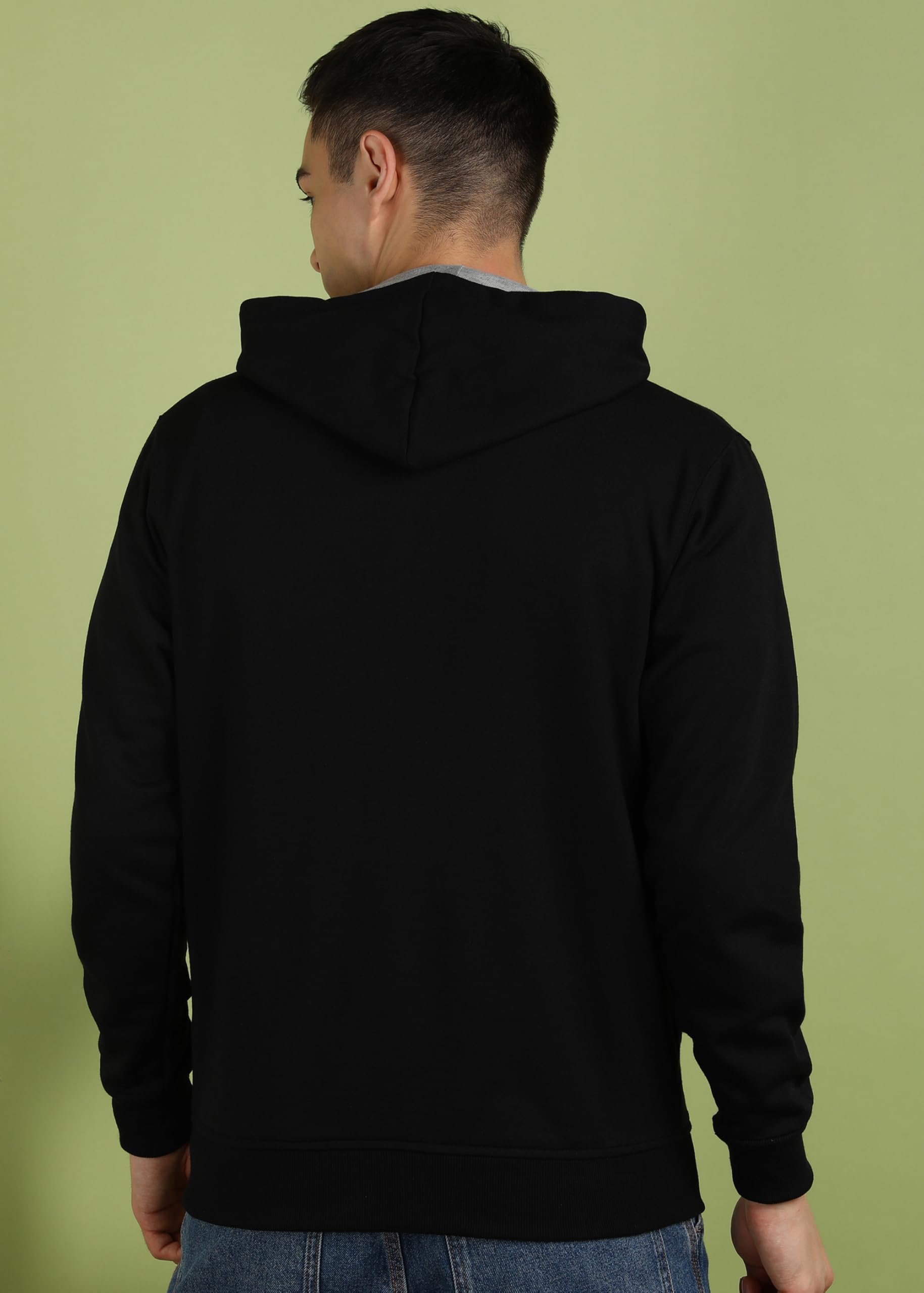 Alan Jones Men's Solid Zipper Hoodie Sweatshirt - Image 3