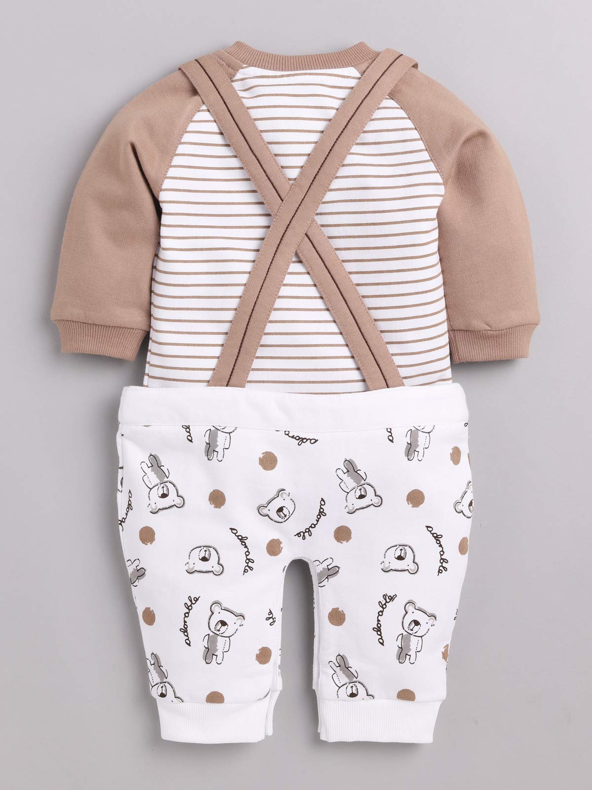 BABY GO Dungaree Dress for Baby Boys - Beige - Image 2