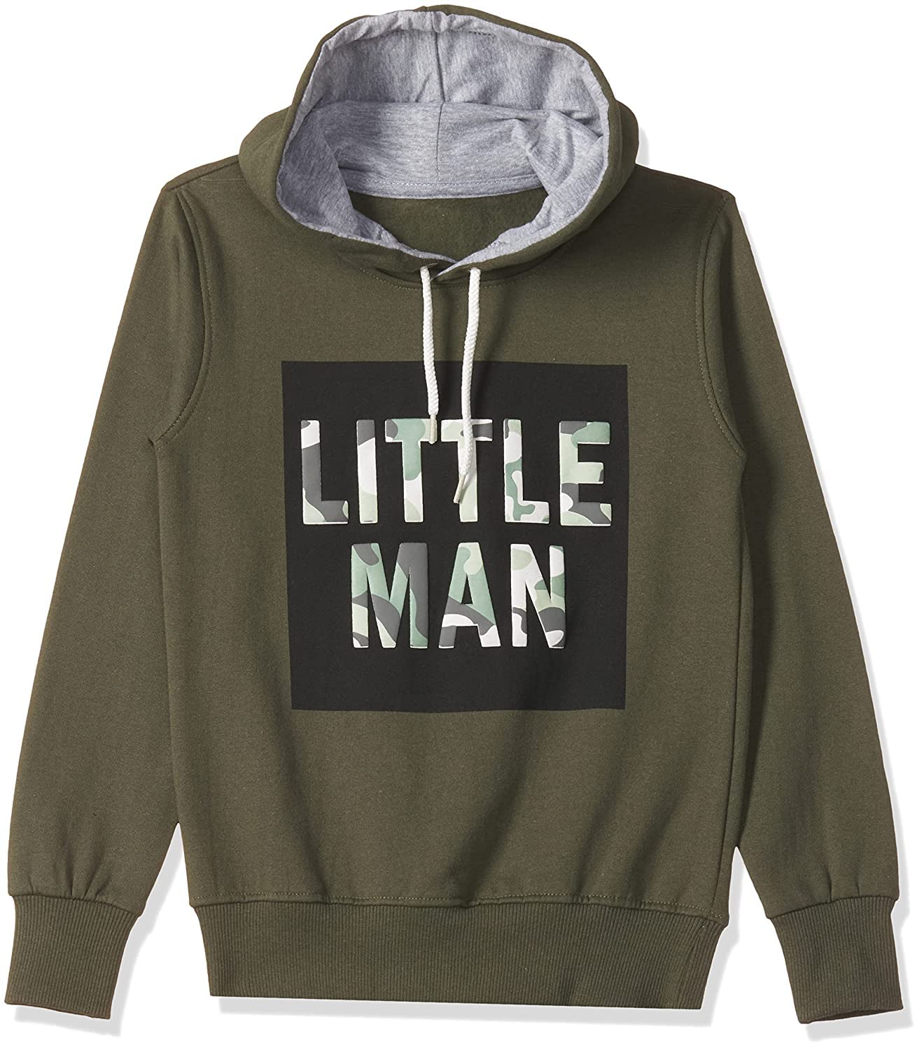 T2F Olive Cotton Hooded Sweatshirt for Boys