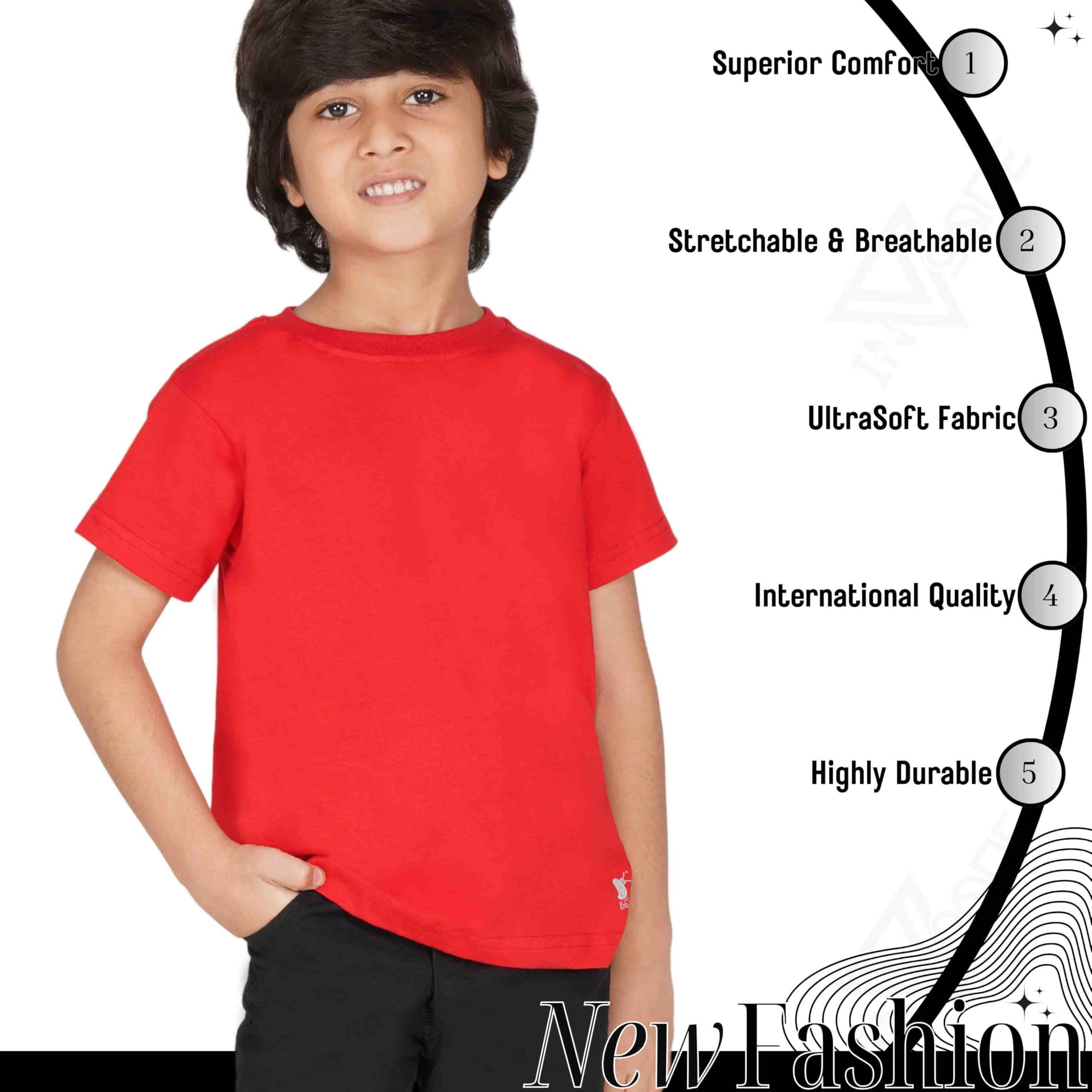 Branded Boys Kids T-Shirt - Red - Image 3
