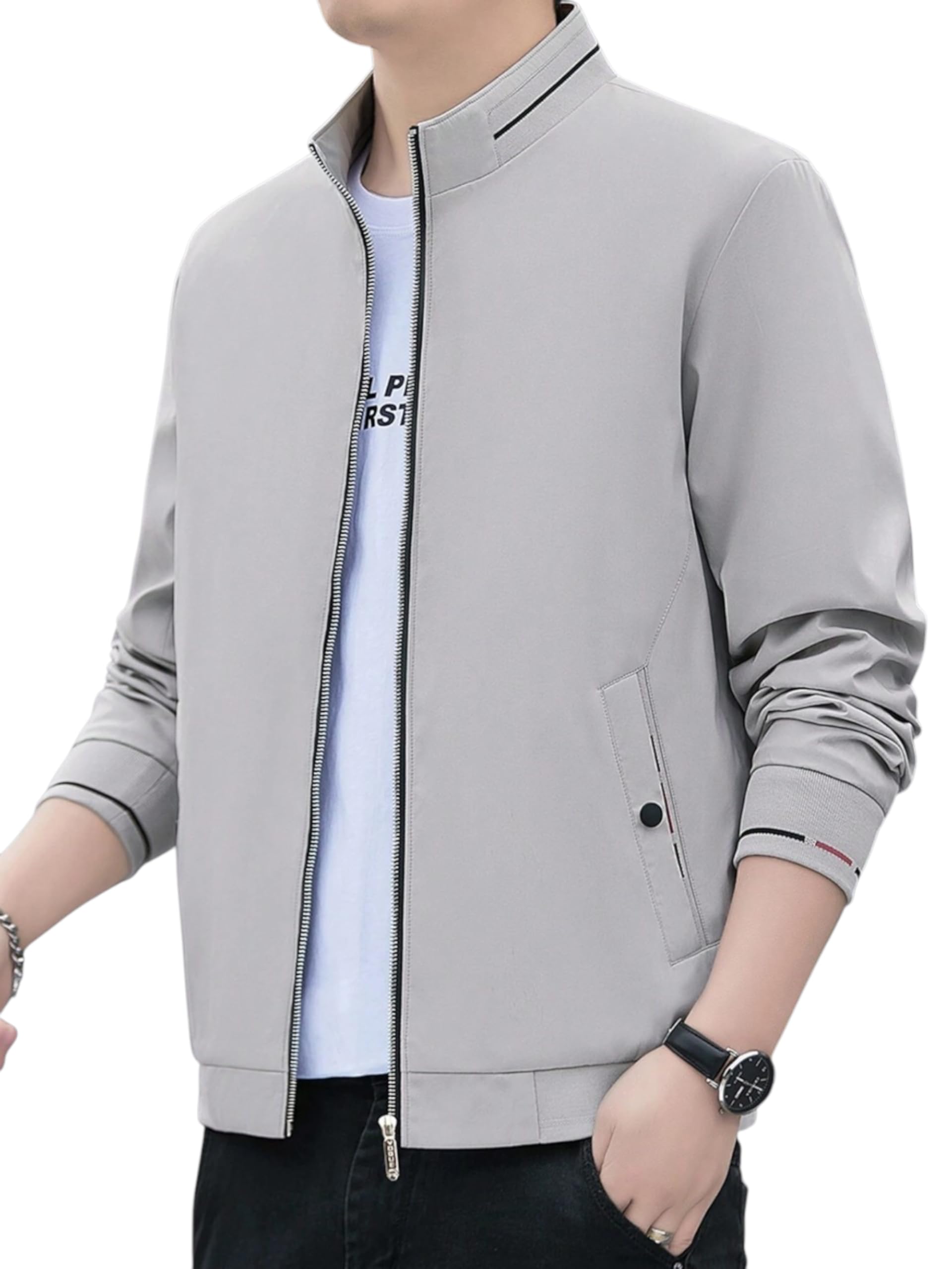 JVX Men's Lightweight Bomber Jacket - Grey