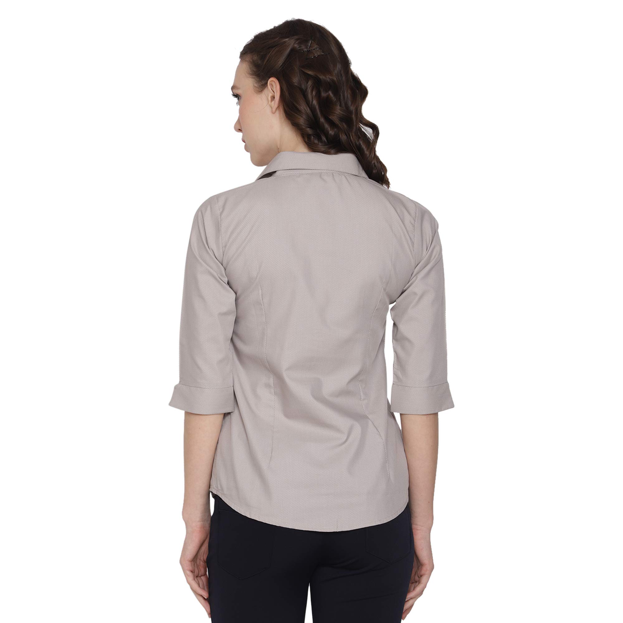 Ronin Chambray Cotton Shirt for Women - Beige Blue - Image 2