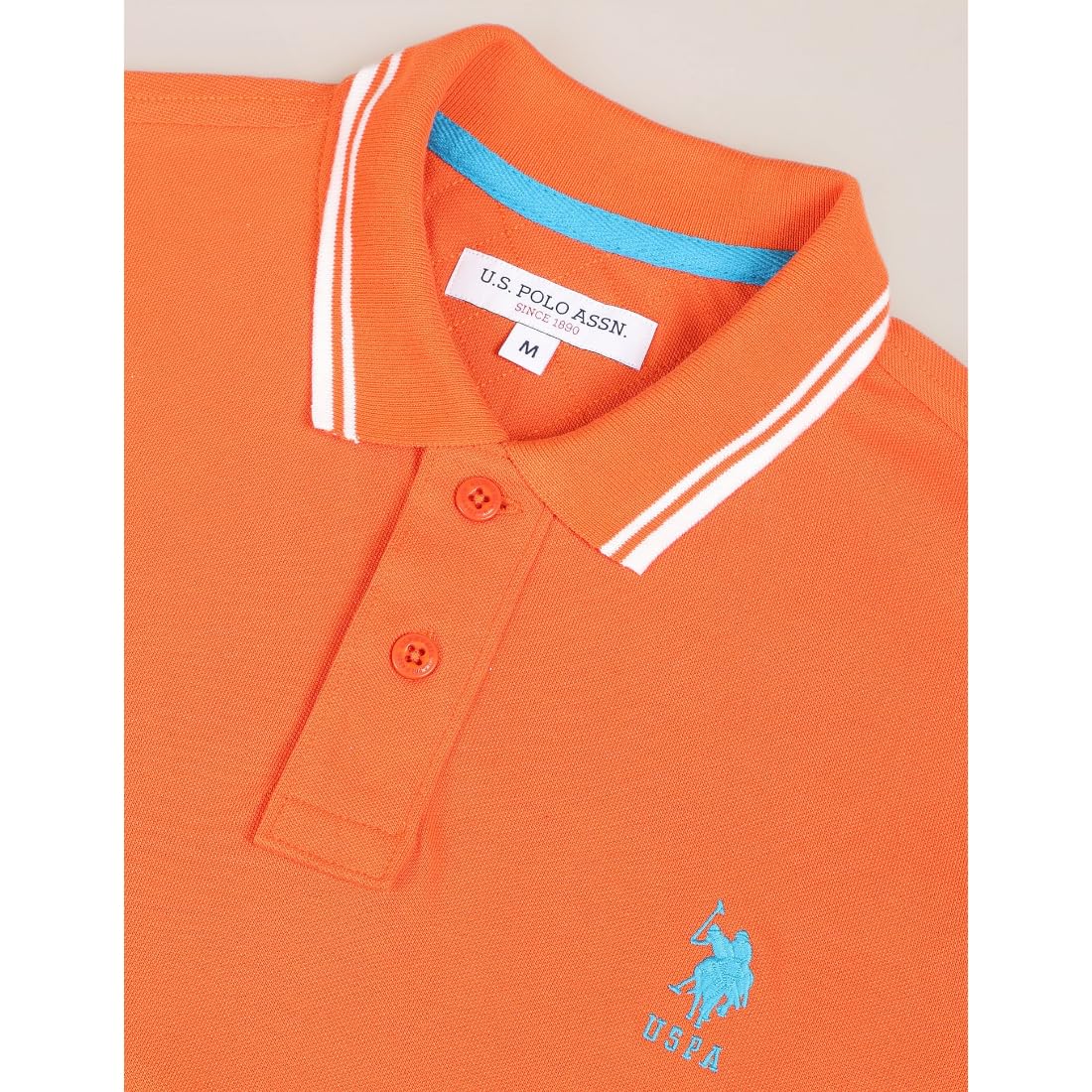 U.S. Polo Assn. Men's Orange Polo Shirt - Image 4