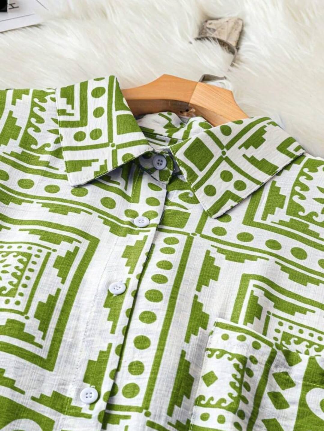 Gufrina Women's Geometric Print Shirt - Green - Image 3