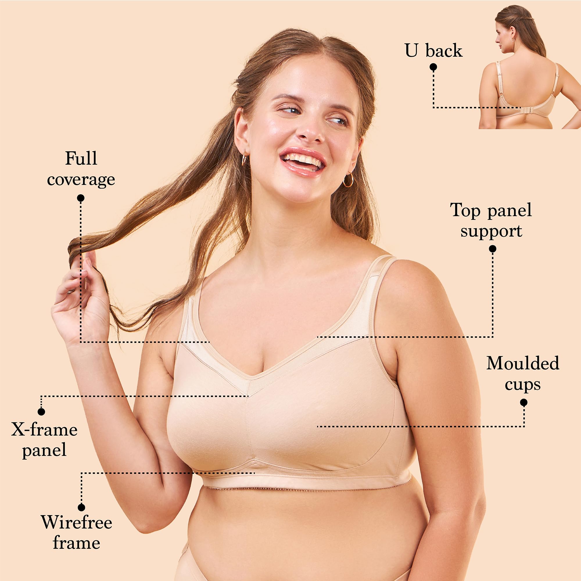 Enamor Paleskin Minimizer Bra for Women - Image 3