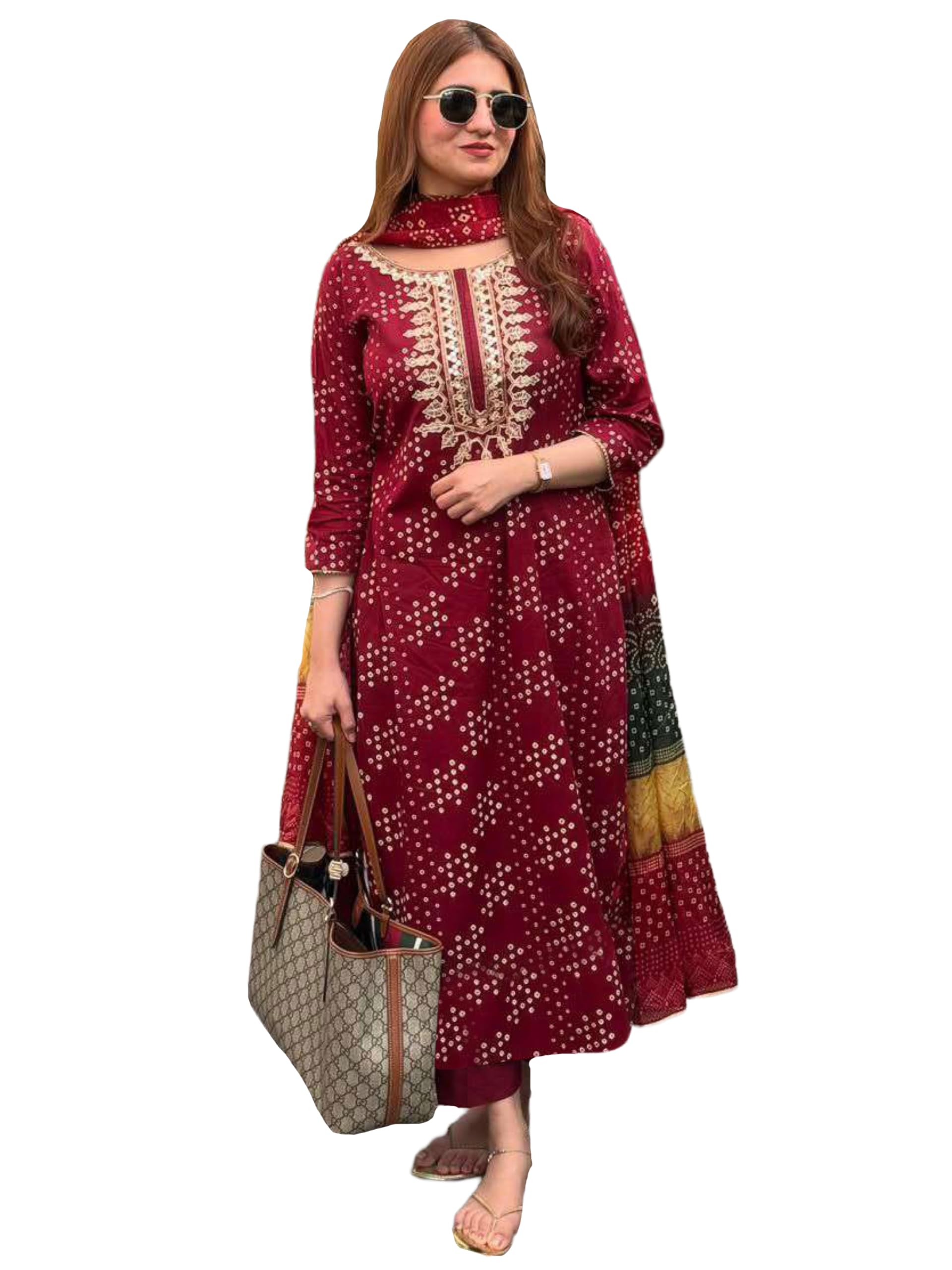 ANNI Women's Rayon Viscose Kurta - Maroon