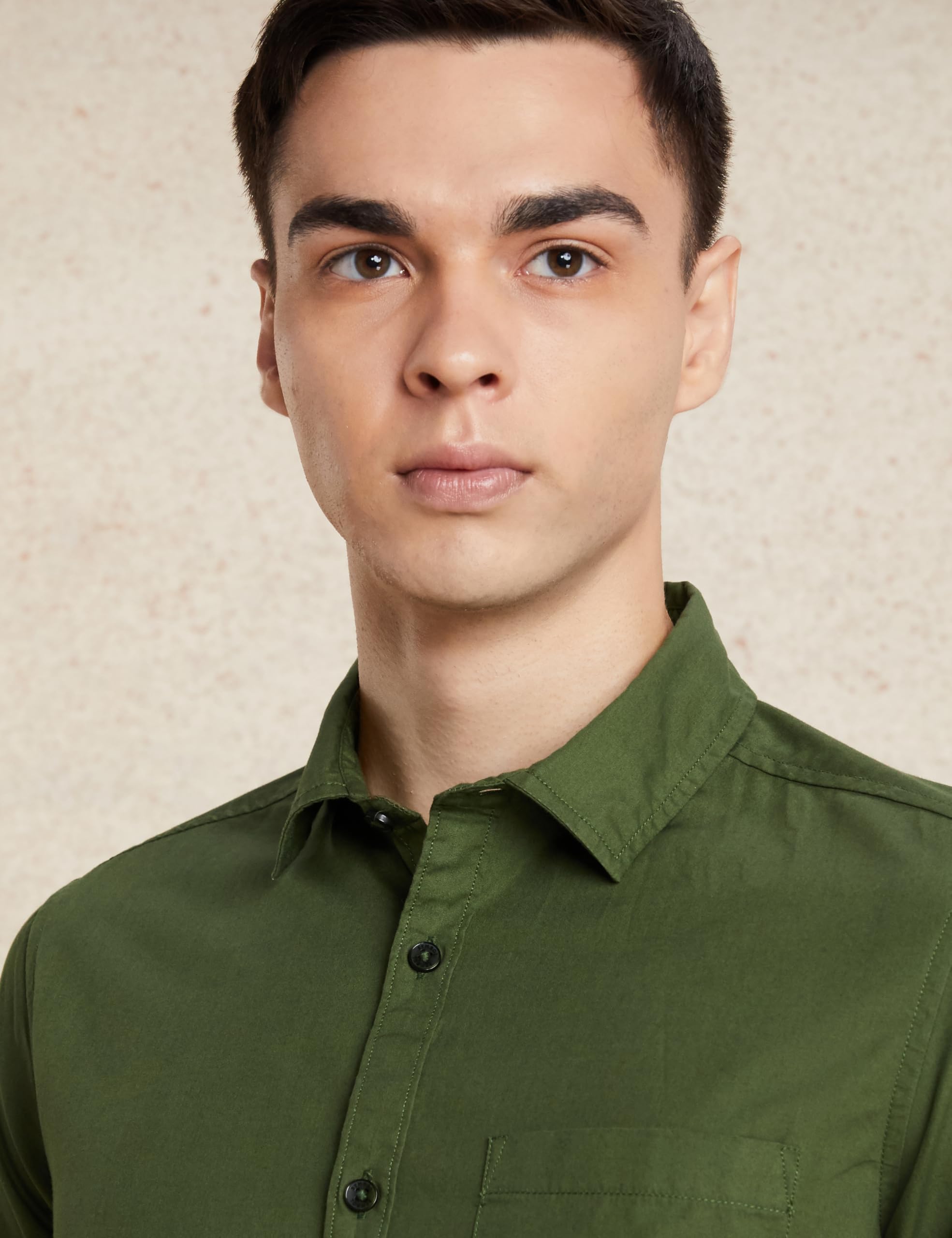 Amazon Men Solid Cotton Casual Shirt - Image 4