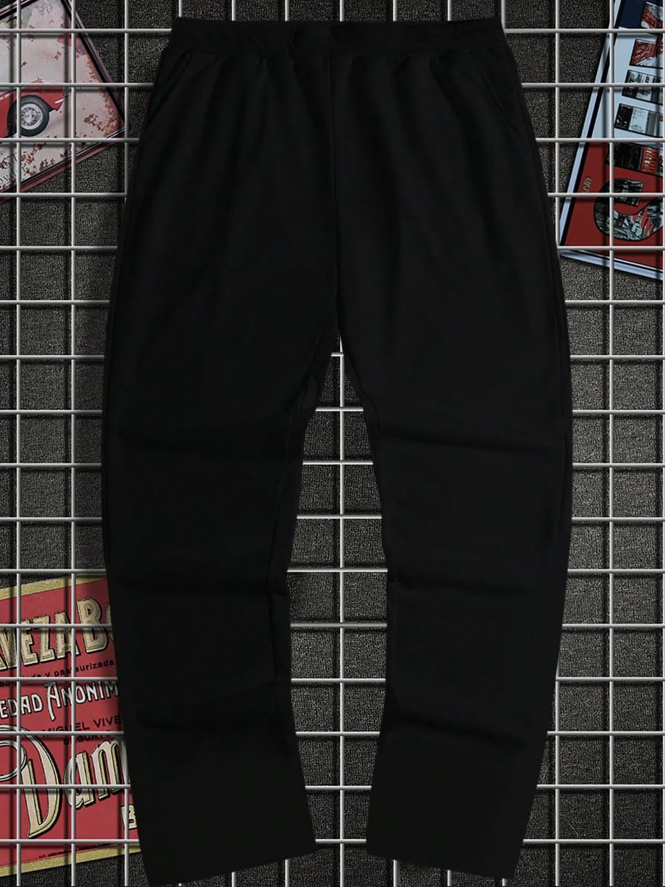 dockstreet Mens High Rise Baggy Jogger Sweatpants - Black - Image 4