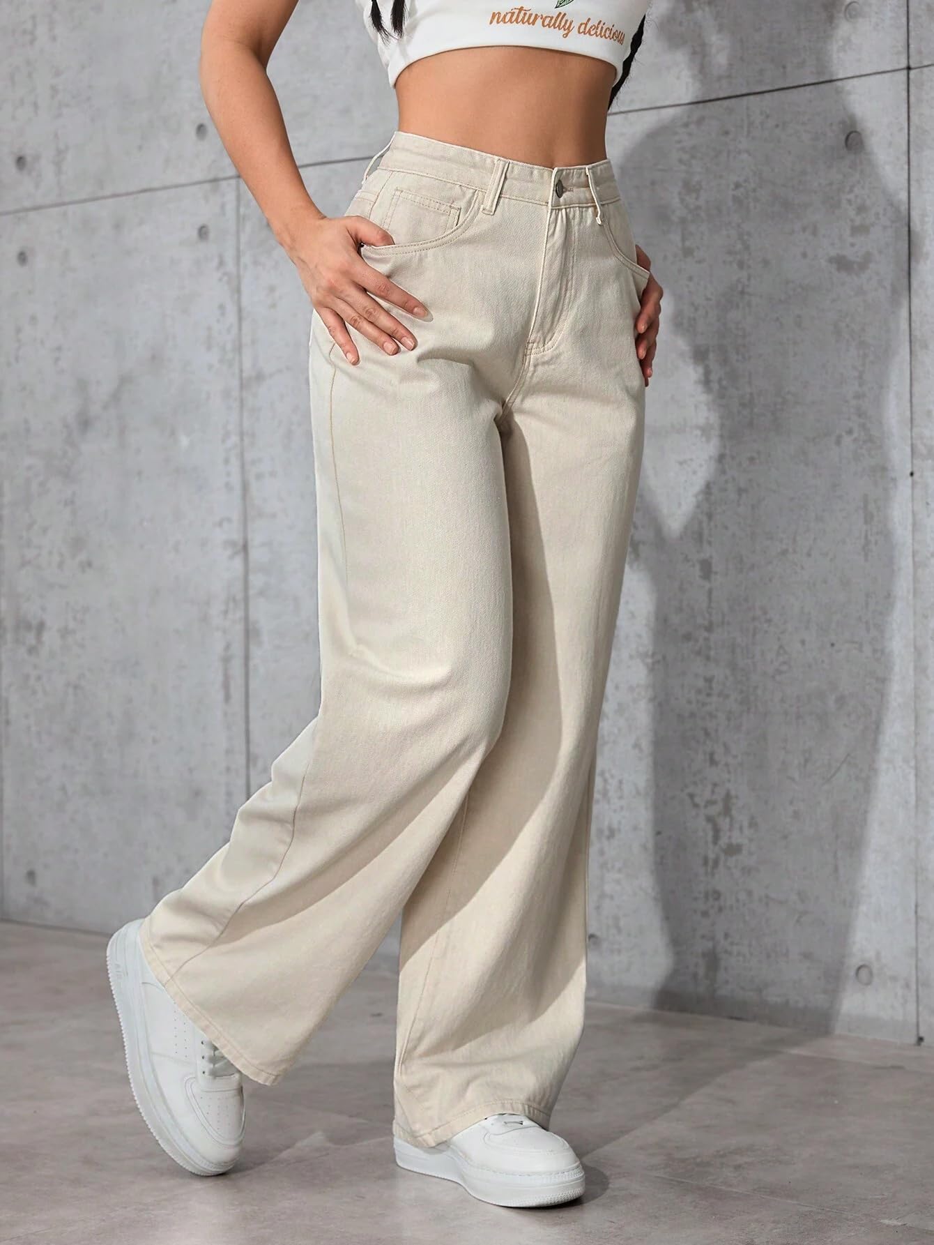 TAGAS Women's Cream Cargo Jeans - Image 2