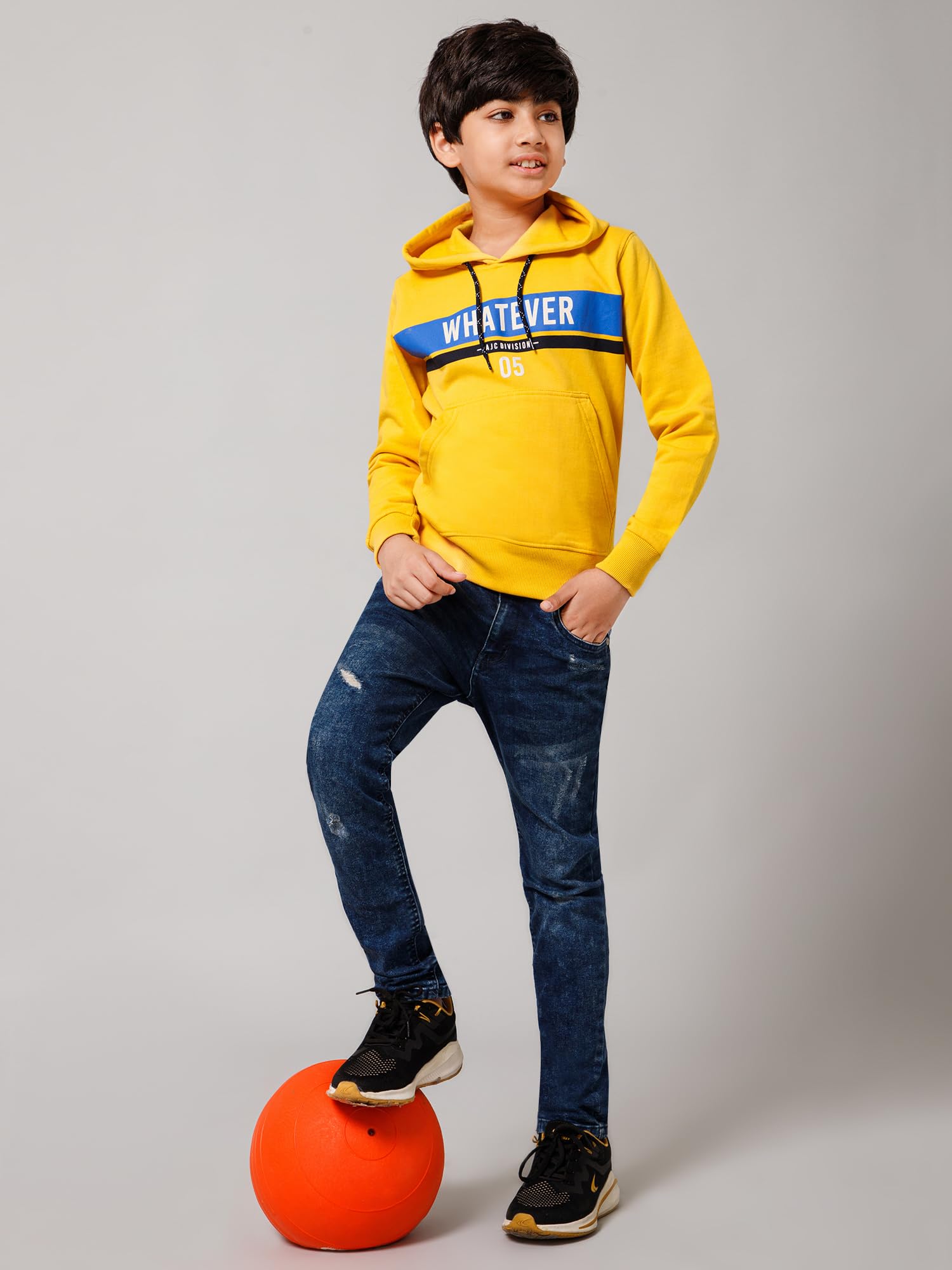 Alan Jones Boys Printed Hoodie - Mustard - Image 4