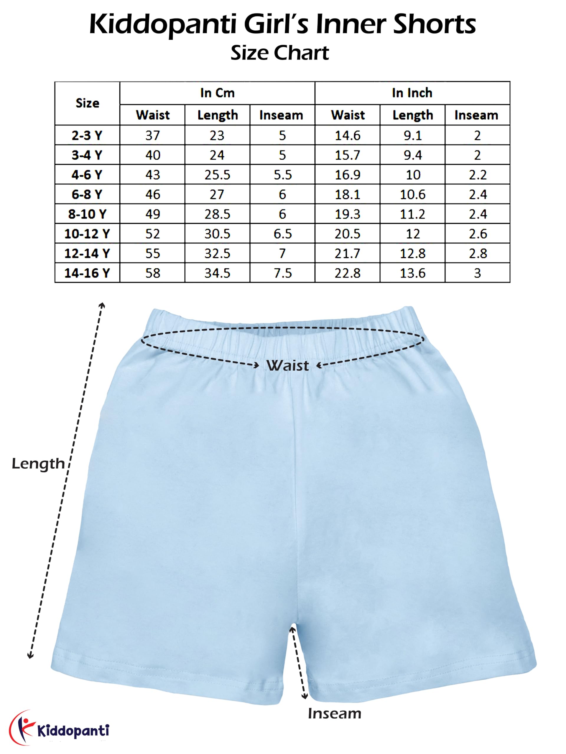 KiddoPanti Girls Cycling Shorts - Cotton Spandex - Image 5